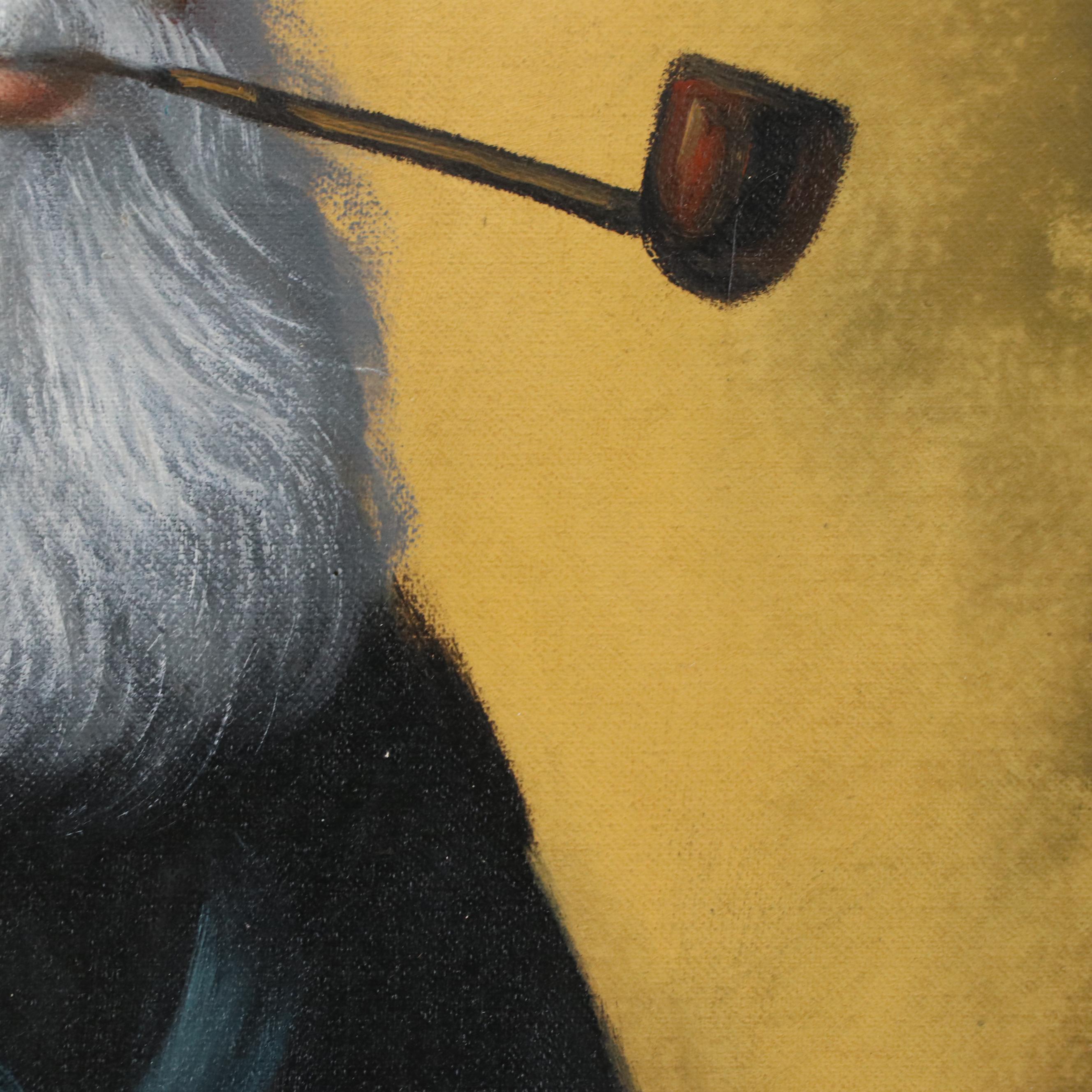 Portrait Oil Painting of Sailor With Pipe