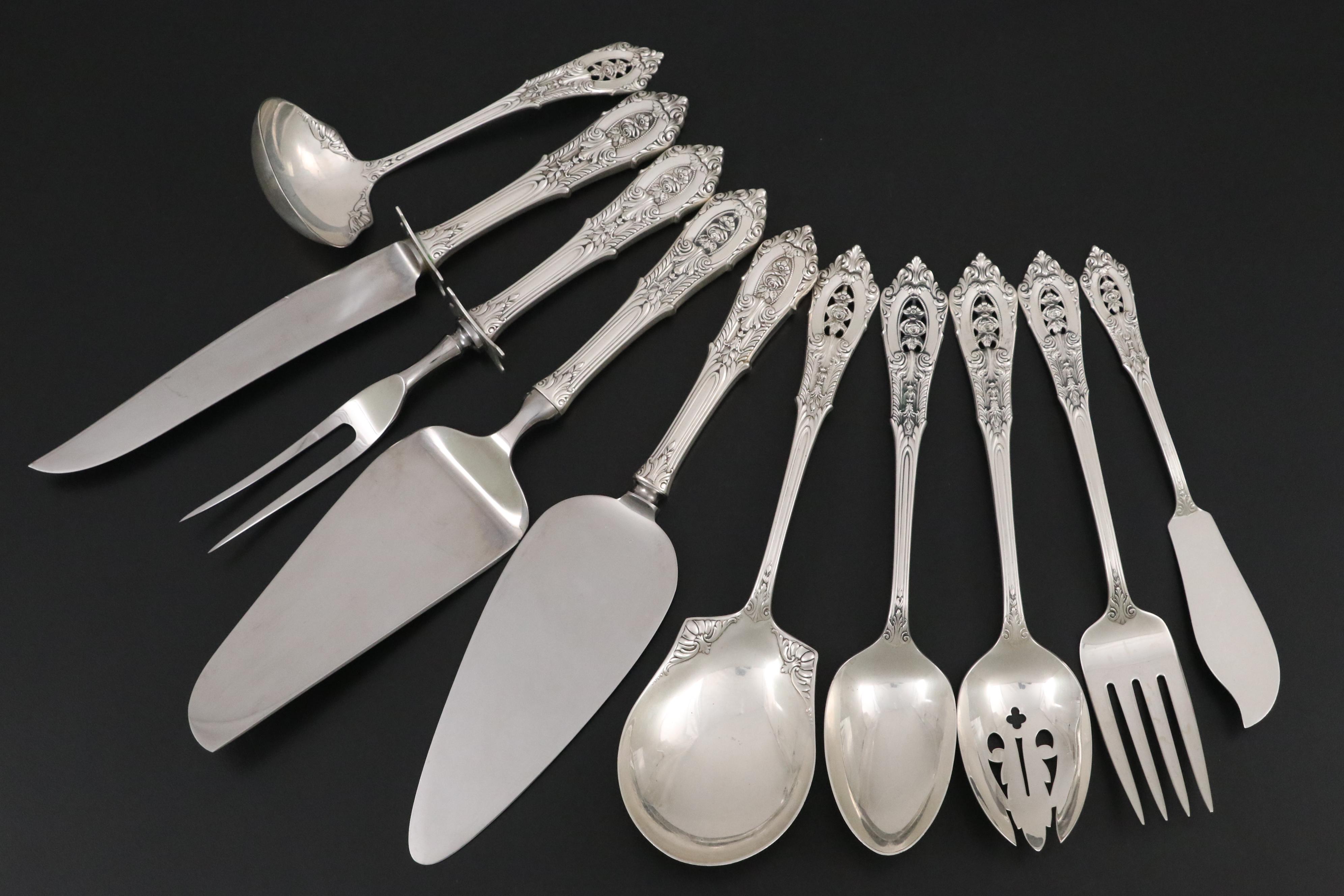 Wallace "Rose Point" Sterling Silver Serving Utensils