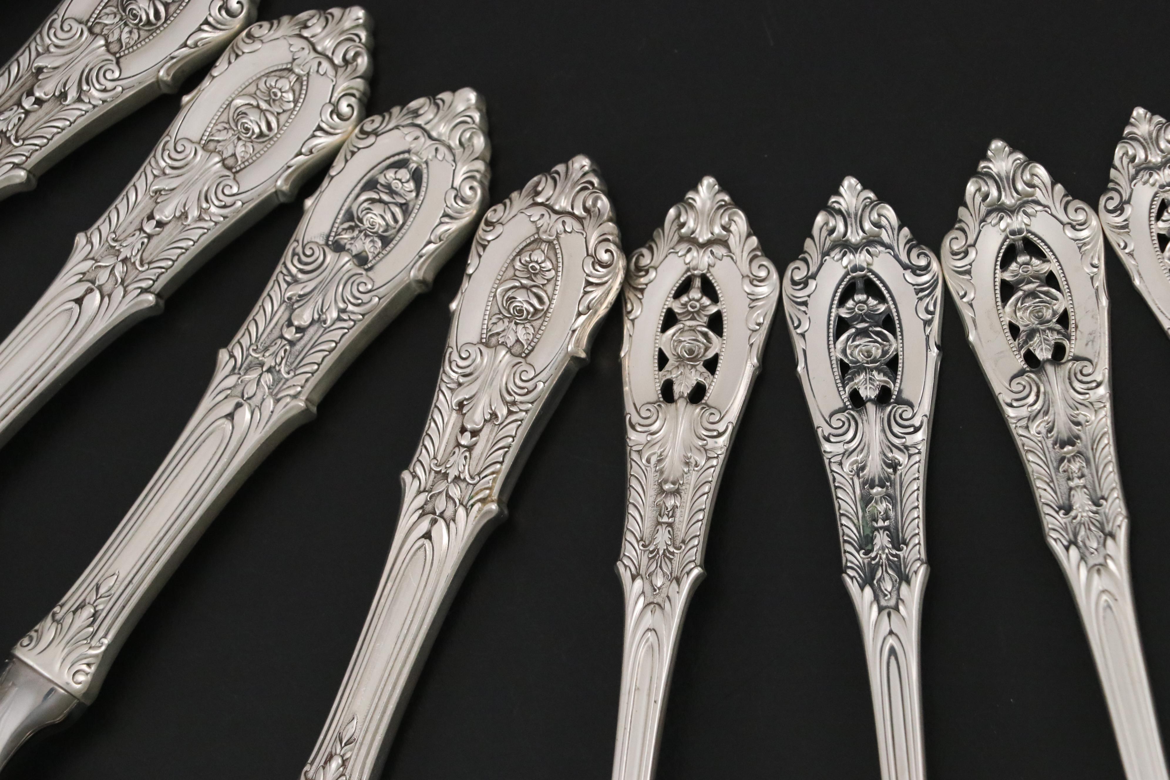 Wallace "Rose Point" Sterling Silver Serving Utensils