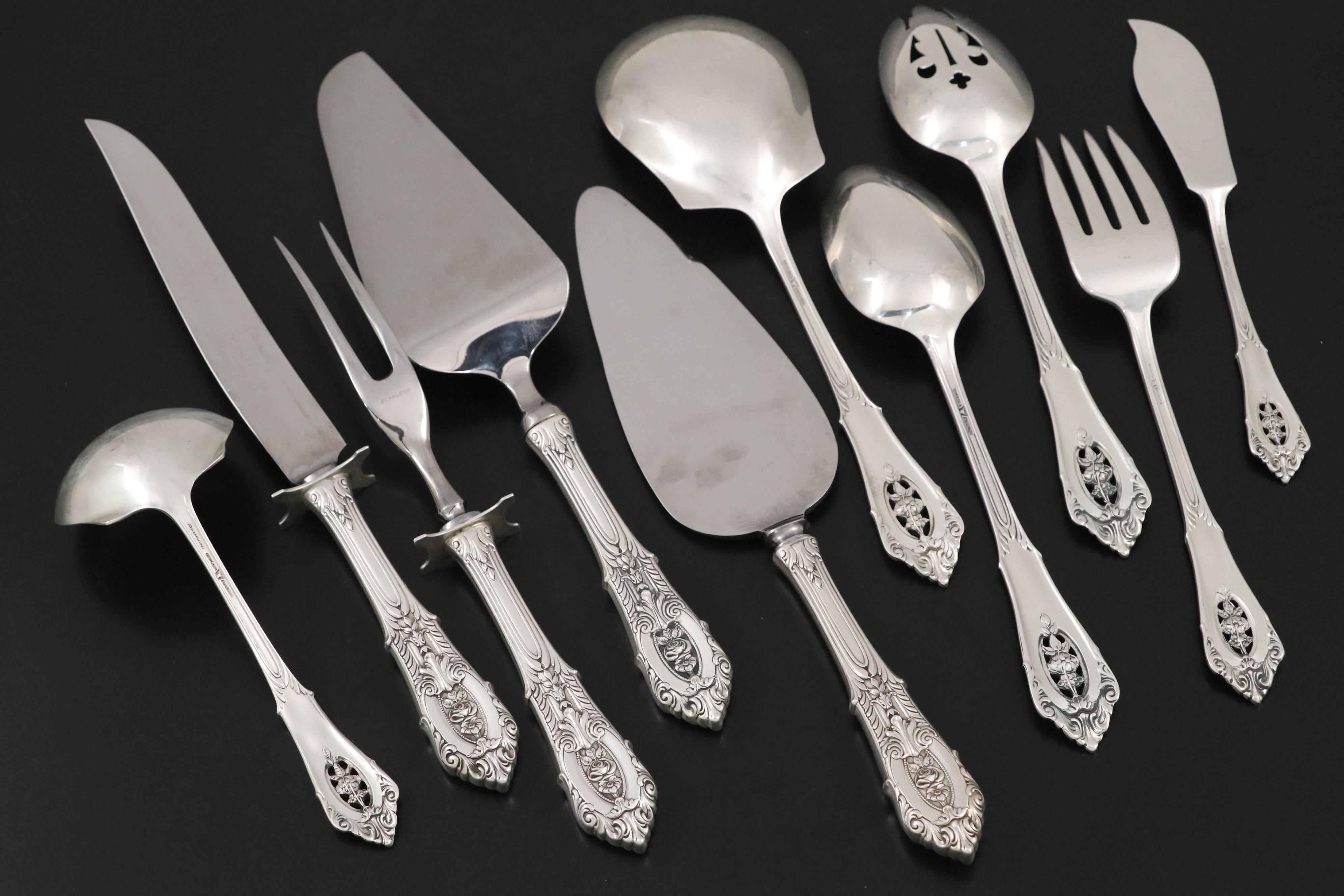 Wallace "Rose Point" Sterling Silver Serving Utensils