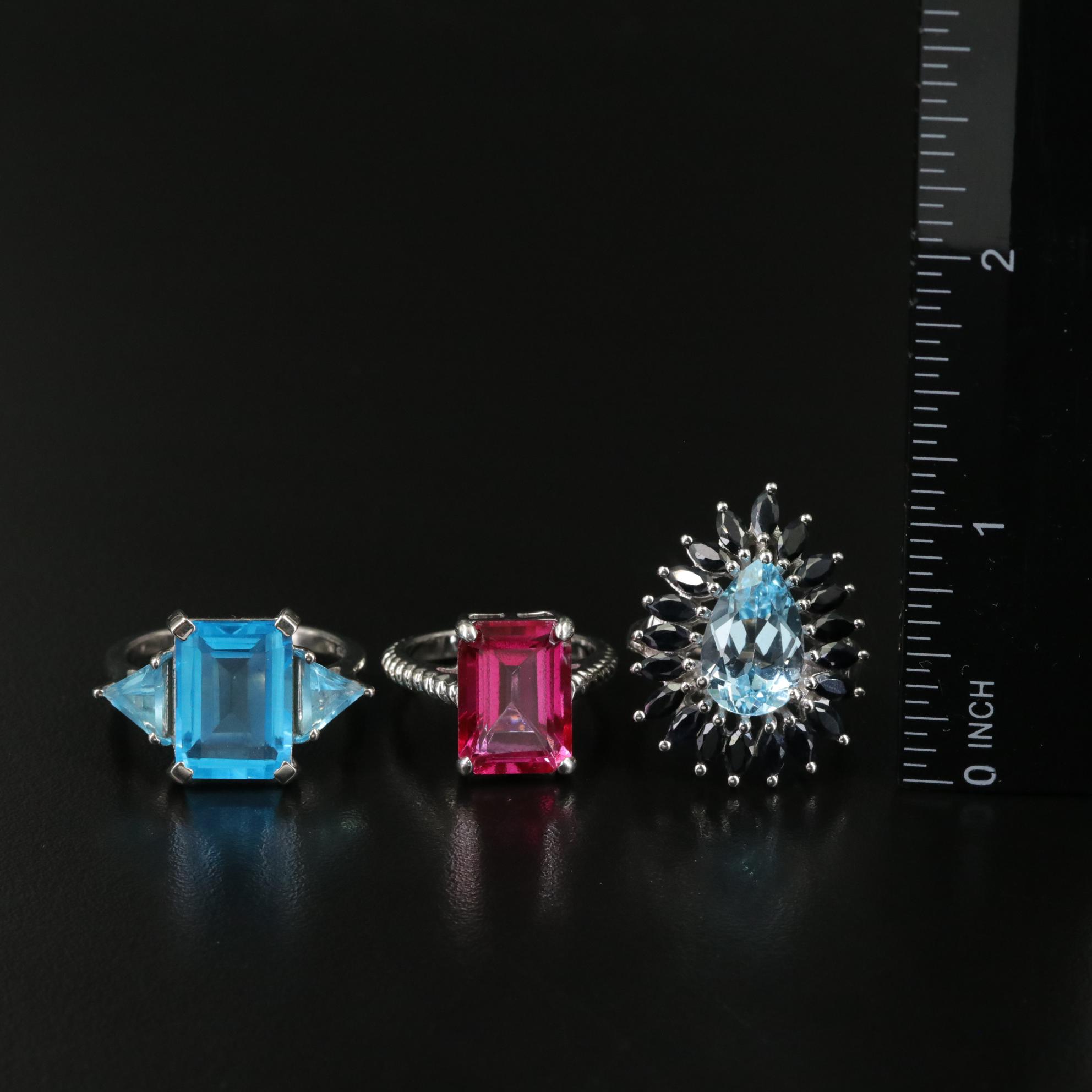 Group of 14 Assorted Sterling Silver Rings, Necklaces, Earrings, and Pendants