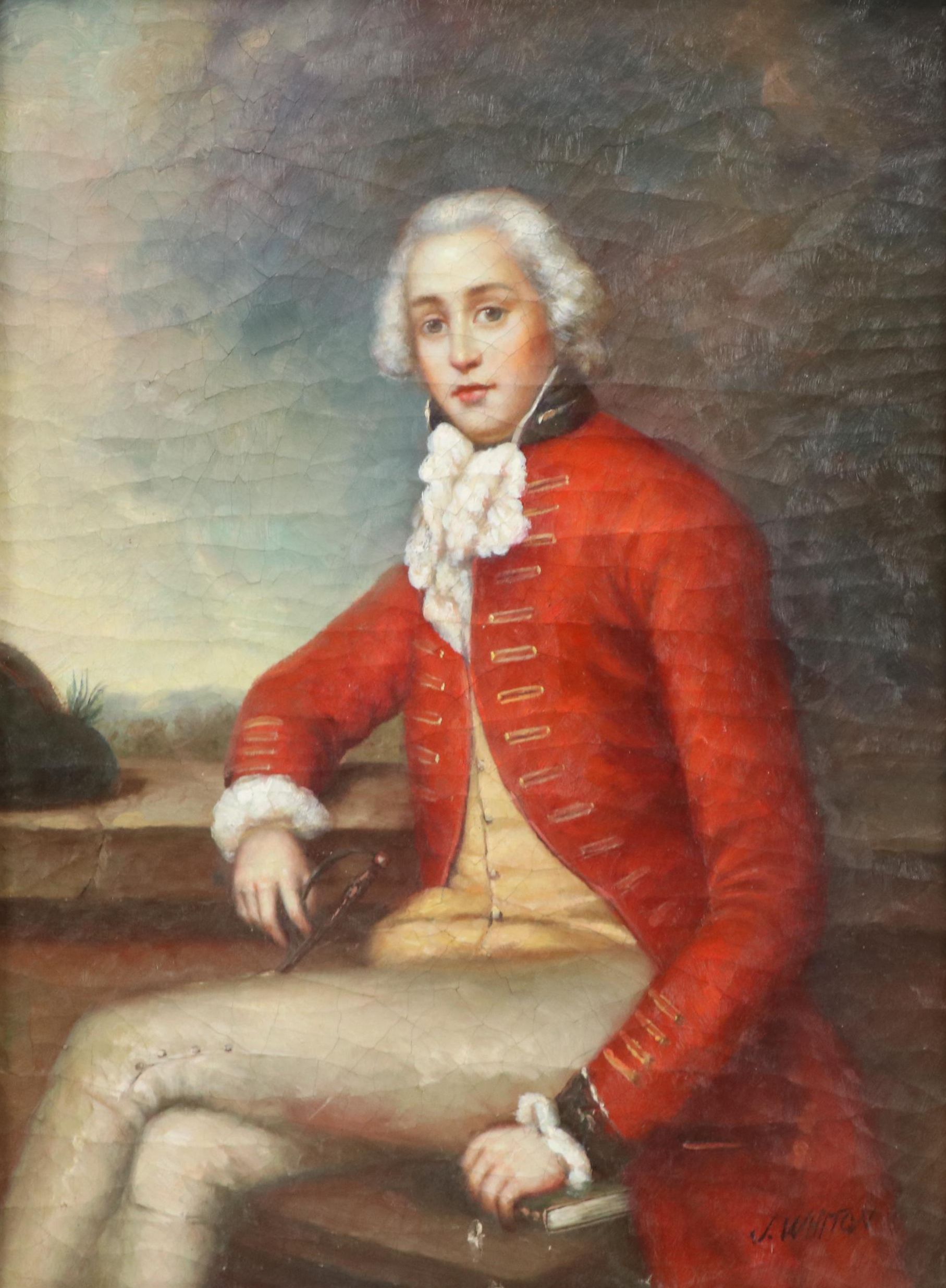 J. Whiton Portrait Oil Painting After Sir Joshua Reynolds "Captain Bligh"