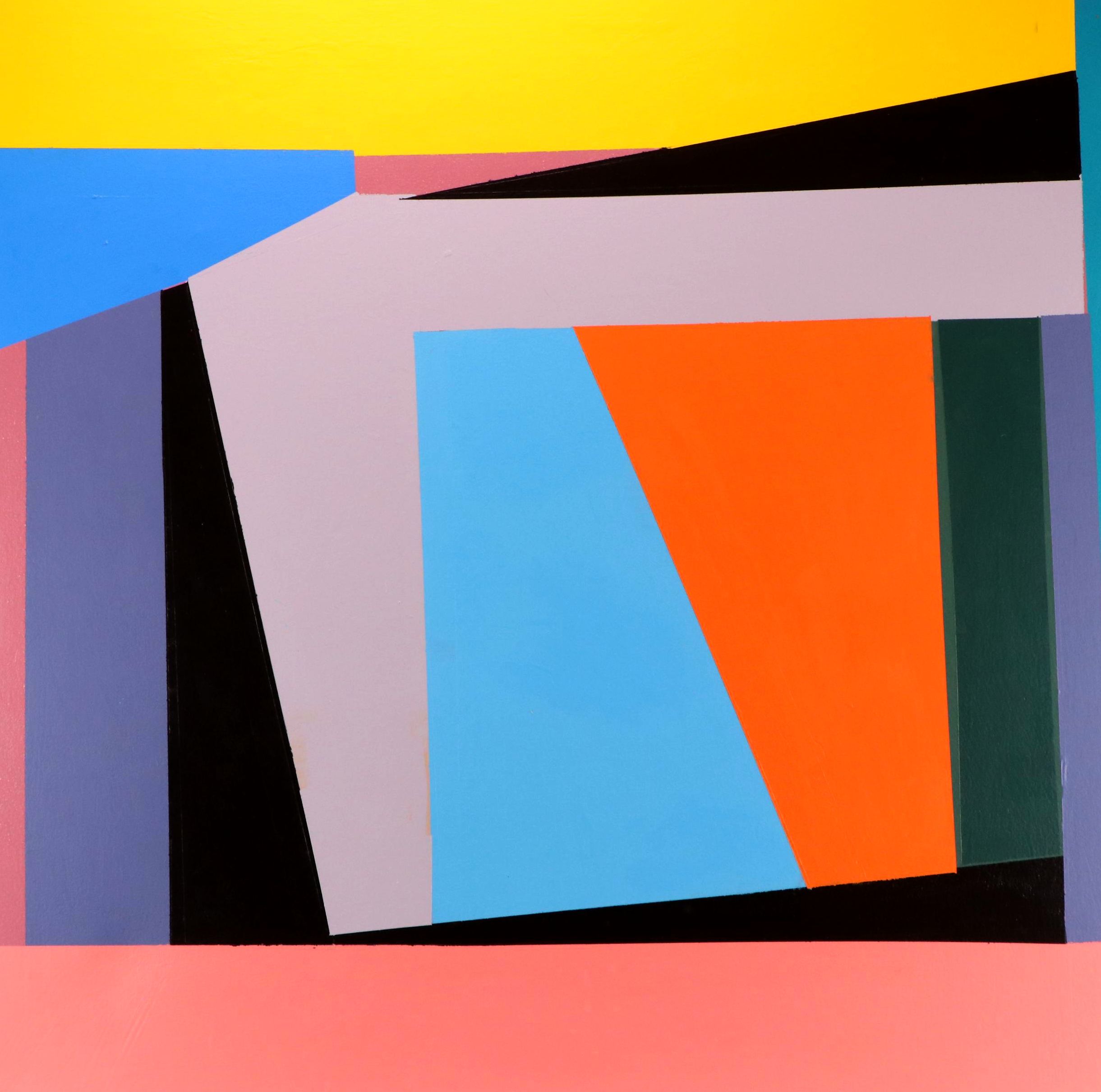 Antonio Carreño Geometric Modernist Acrylic Painting "Composition #4," 2023