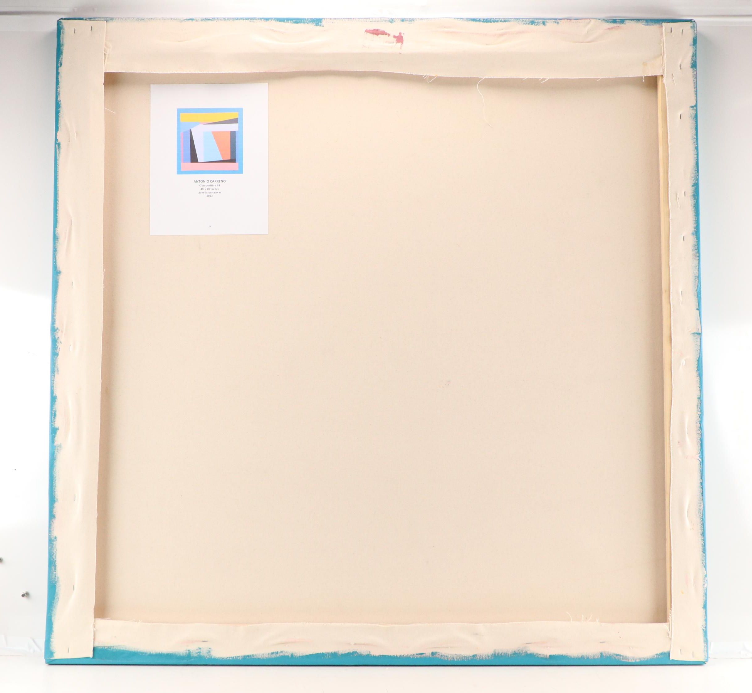 Antonio Carreño Geometric Modernist Acrylic Painting "Composition #4," 2023