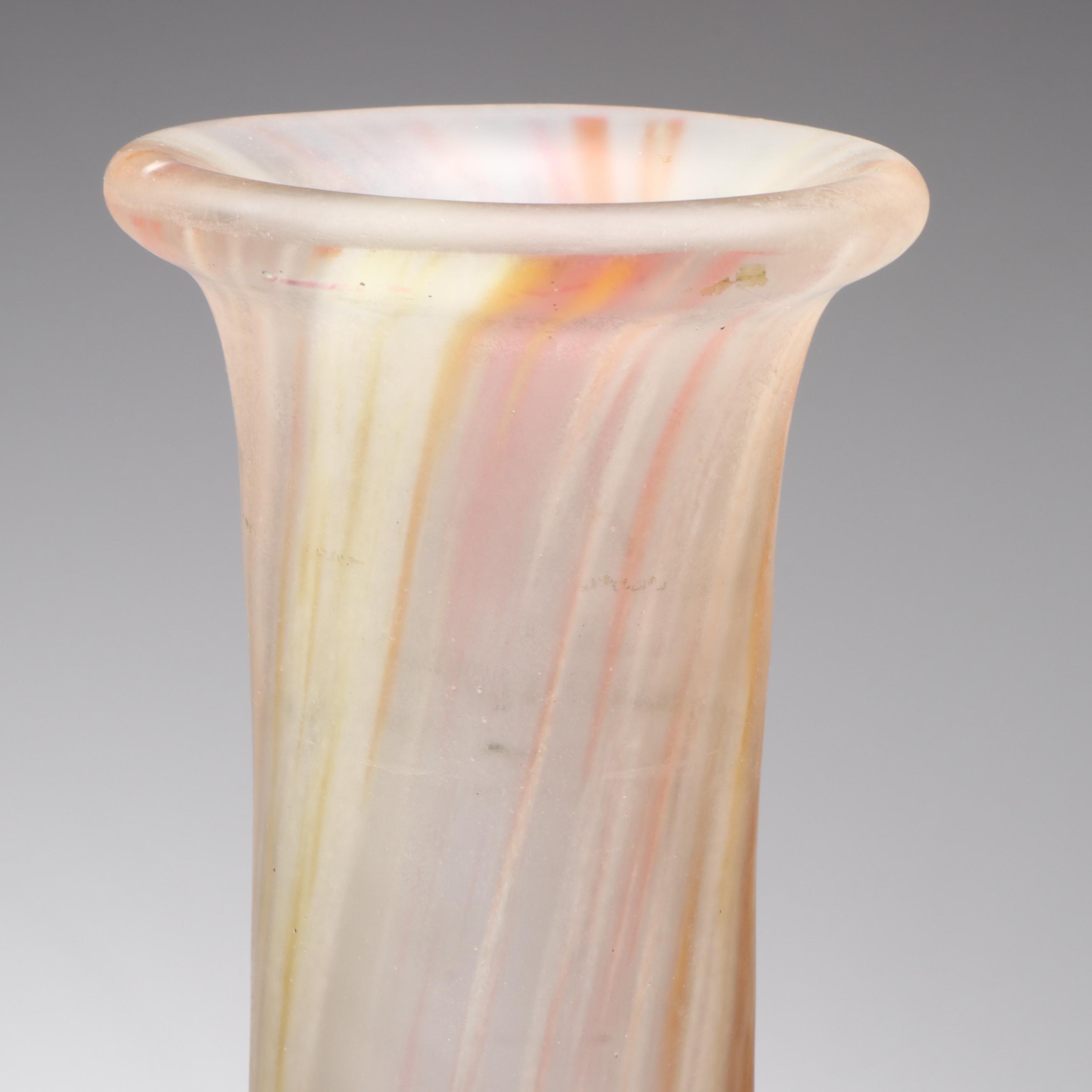 Daum Signed 27” Art Nouveau Cameo Glass Vase, Early 20th Century