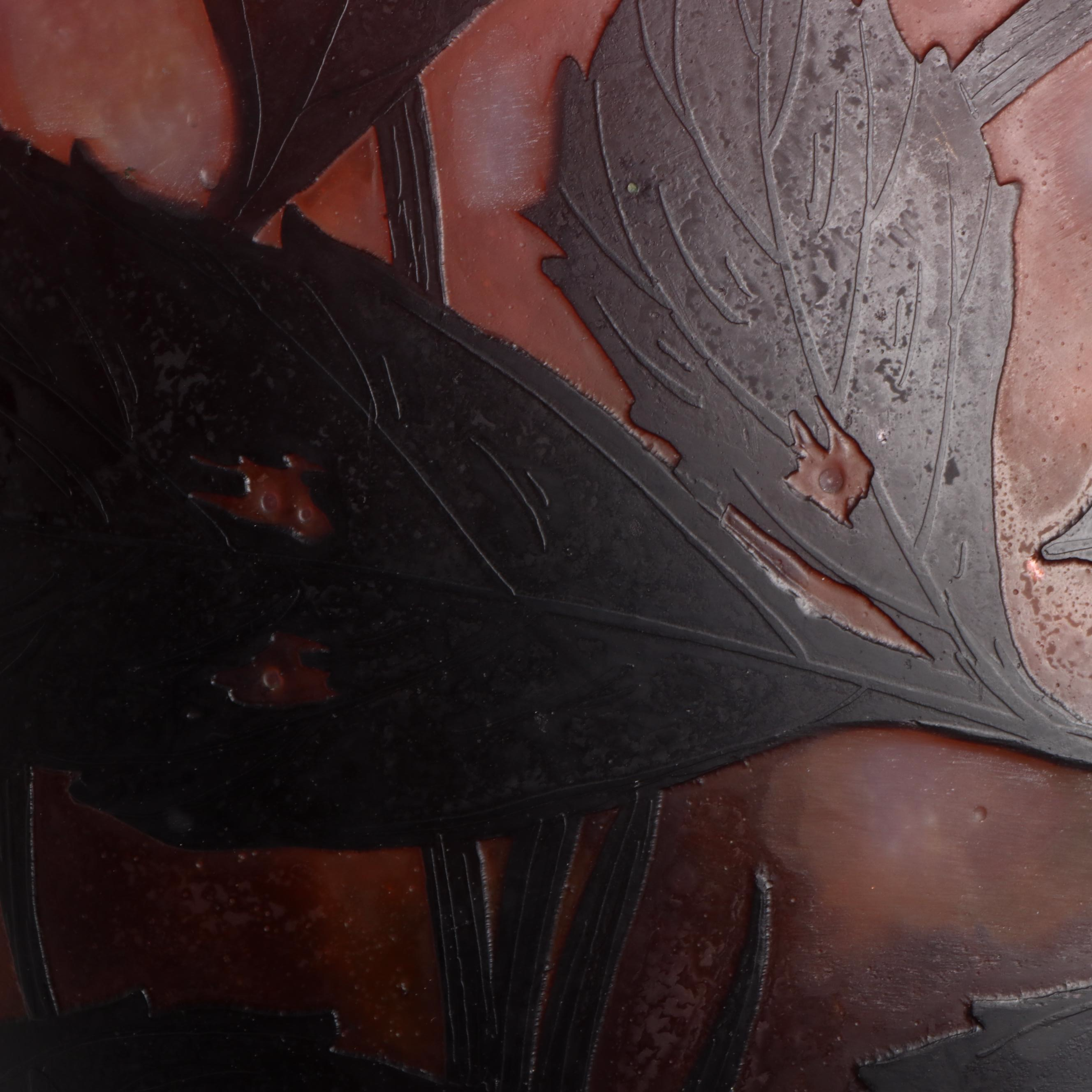 Daum Signed 27” Art Nouveau Cameo Glass Vase, Early 20th Century