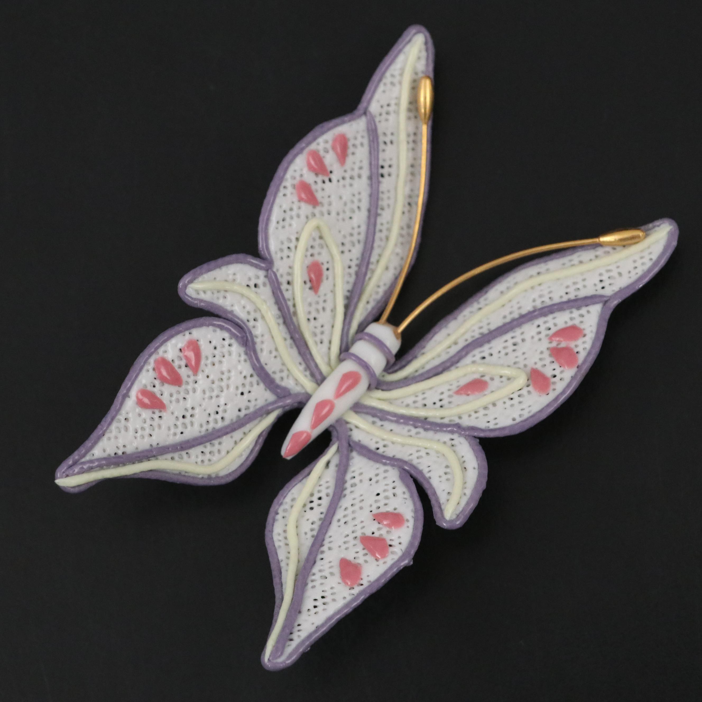 Lladró Porcelain Dresden Lace Butterfly Figurine