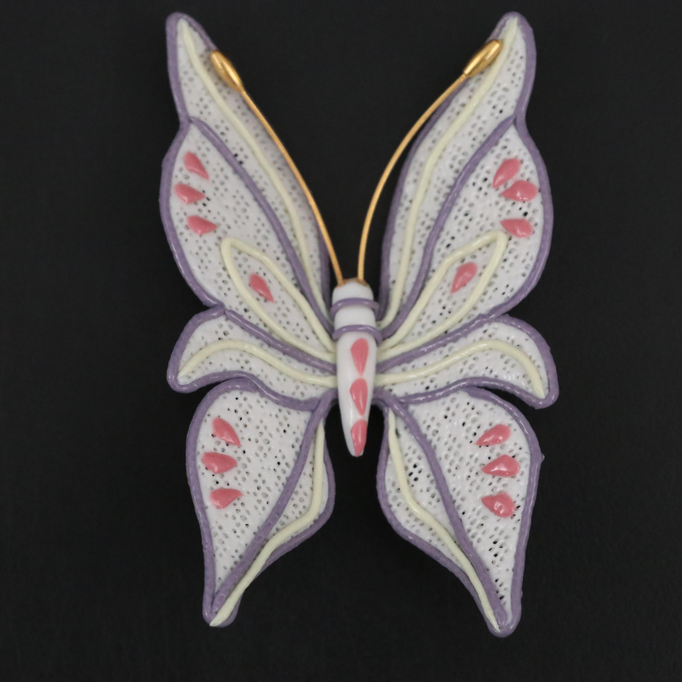 Lladró Porcelain Dresden Lace Butterfly Figurine