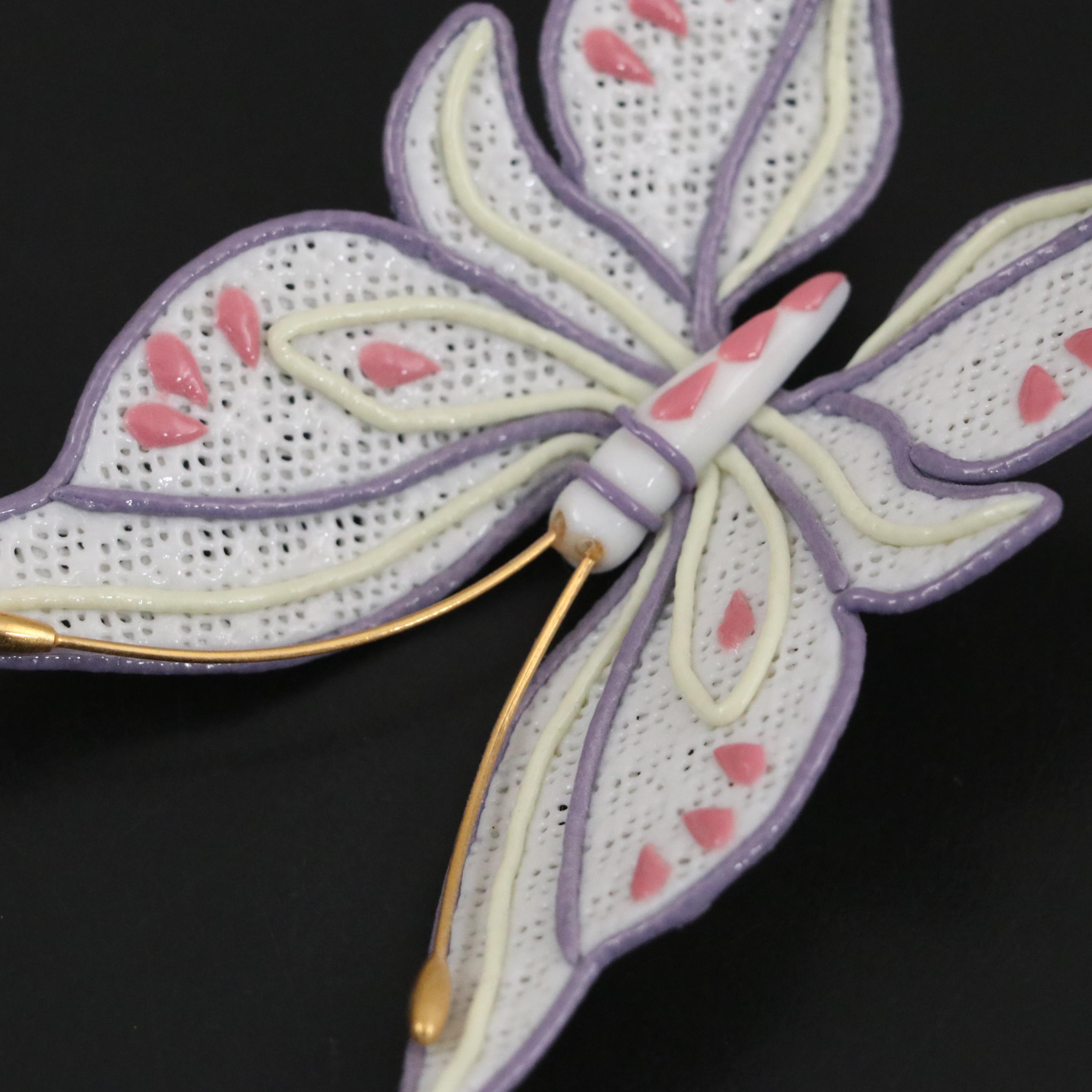 Lladró Porcelain Dresden Lace Butterfly Figurine
