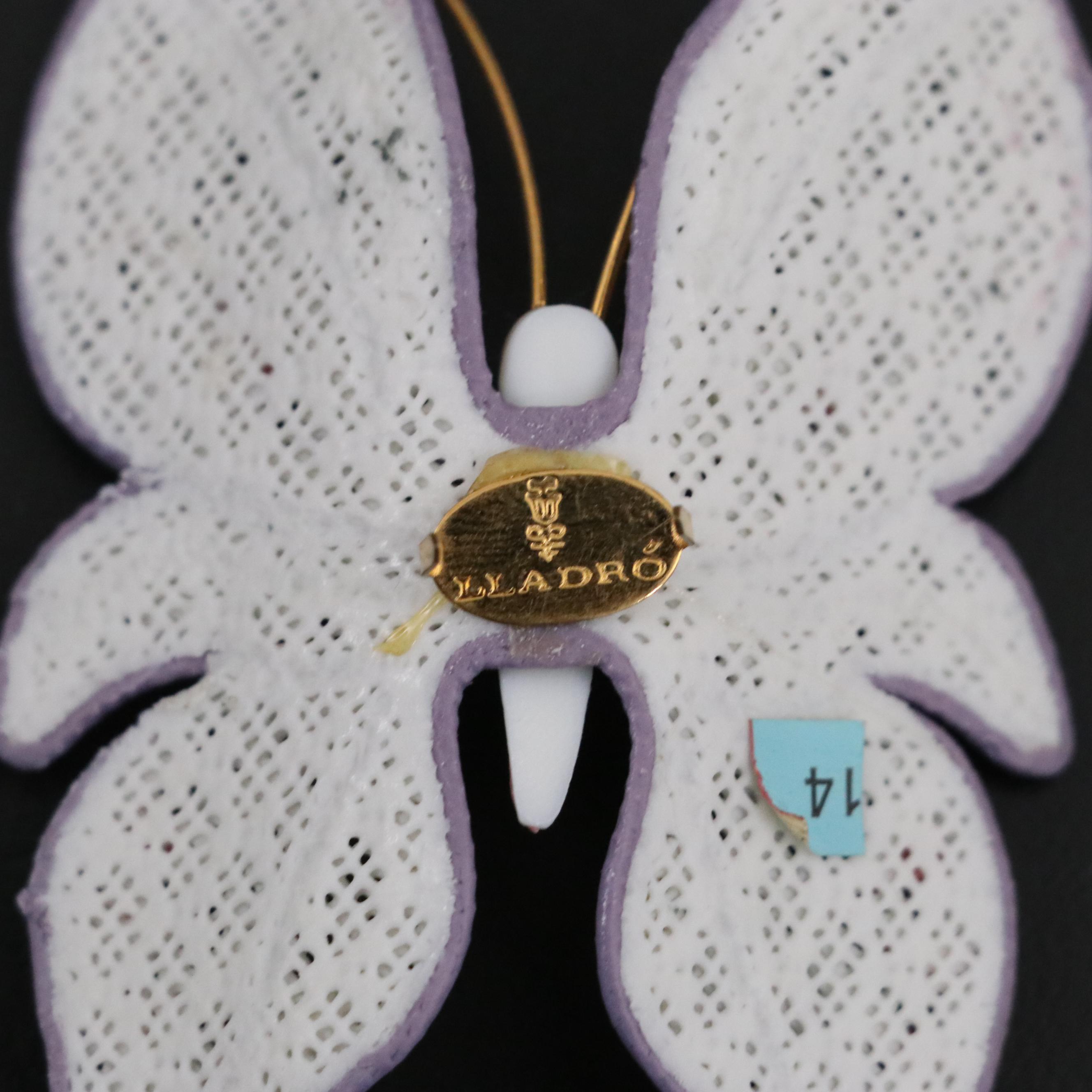 Lladró Porcelain Dresden Lace Butterfly Figurine