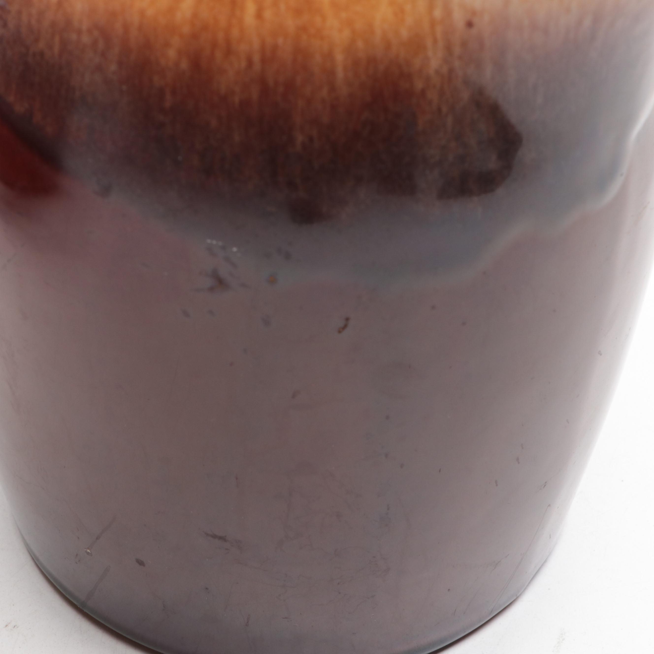 Kathy Kale Pottery Drip Glaze Pitcher and Lidded Bowl, Mid-20th Century