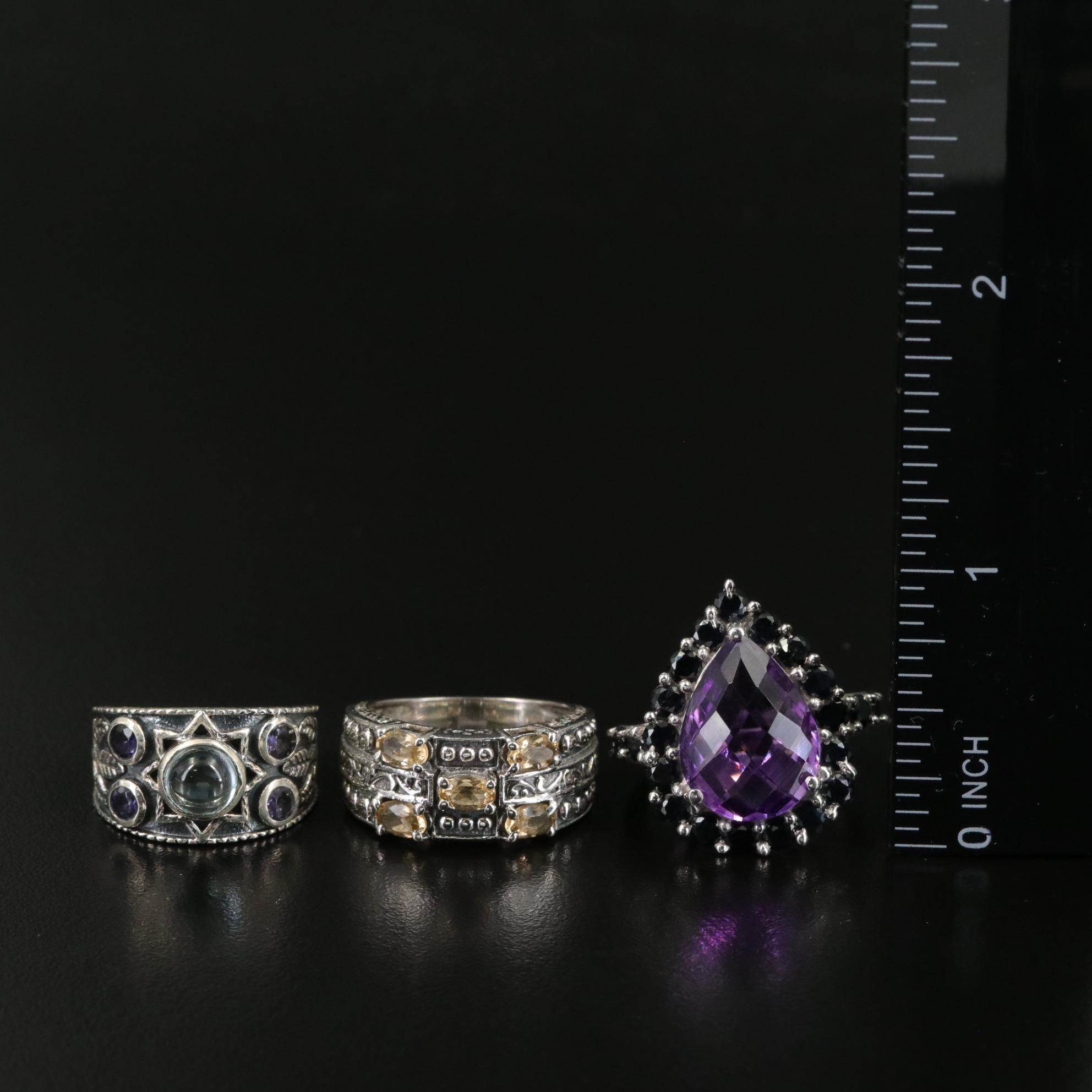 Group of 14 Assorted Sterling Silver Rings, Necklaces, Earrings, and Pendants