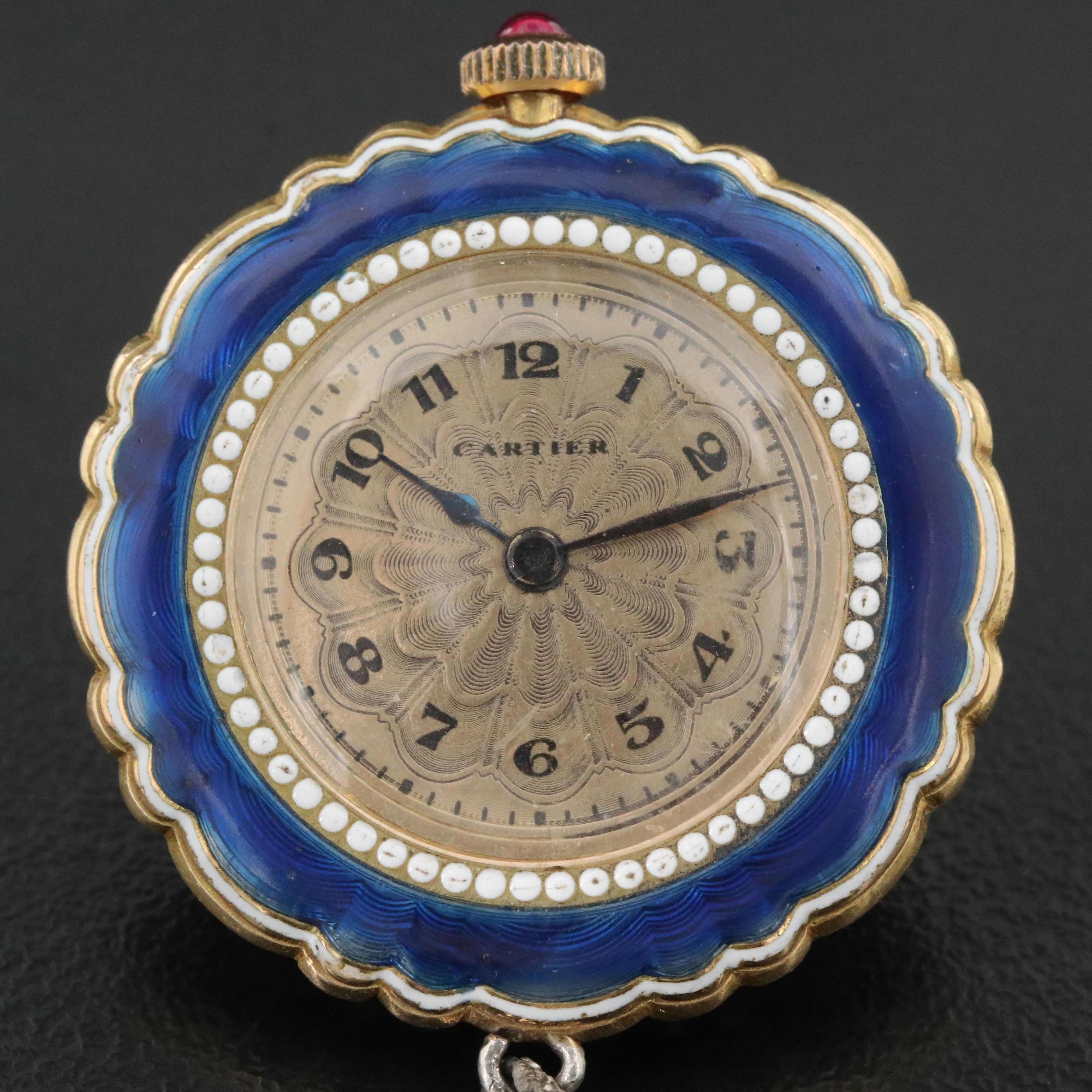 Fabergé 2.50 CTW Diamond Watch Pin with Cartier for Fabergé Pendant Watch