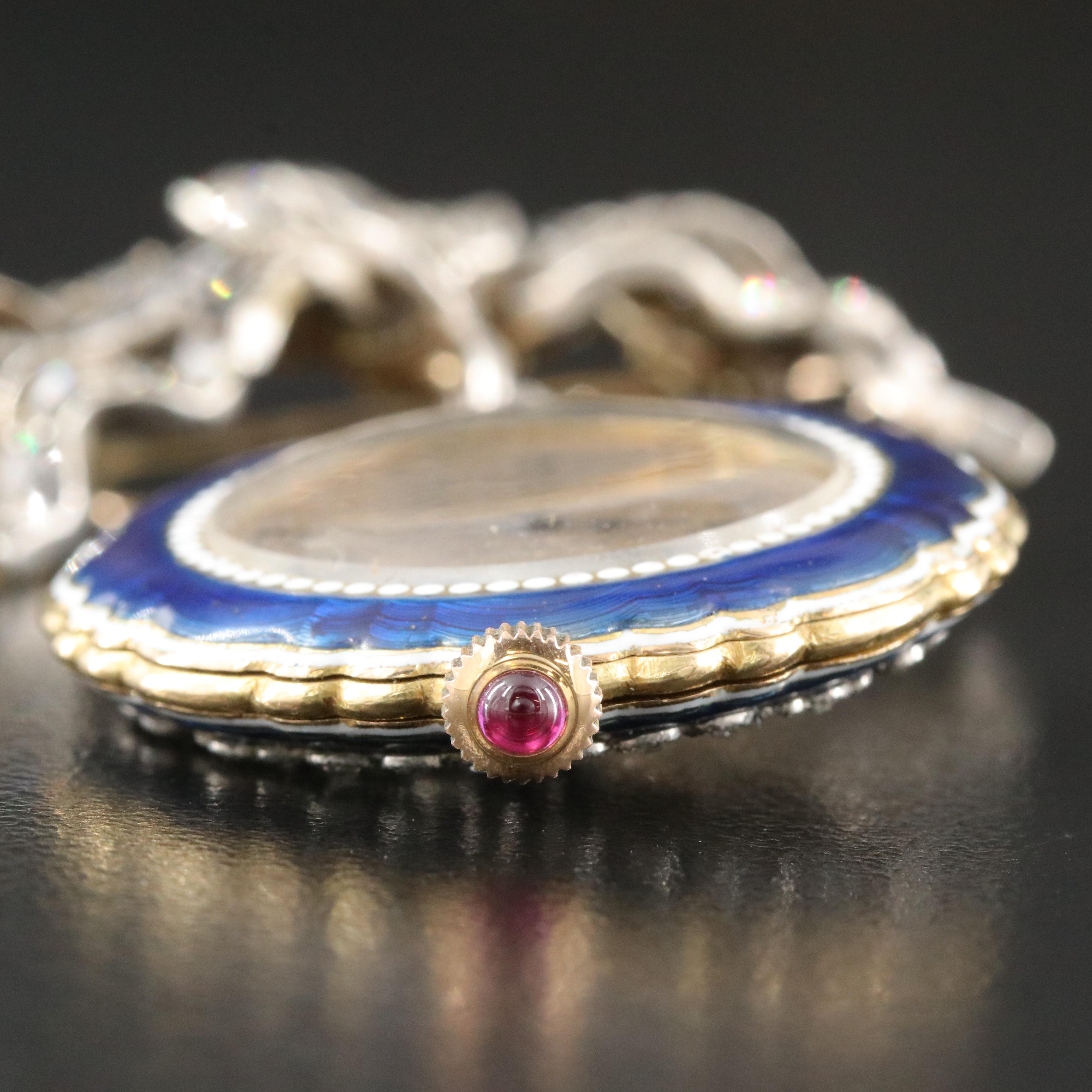 Fabergé 2.50 CTW Diamond Watch Pin with Cartier for Fabergé Pendant Watch