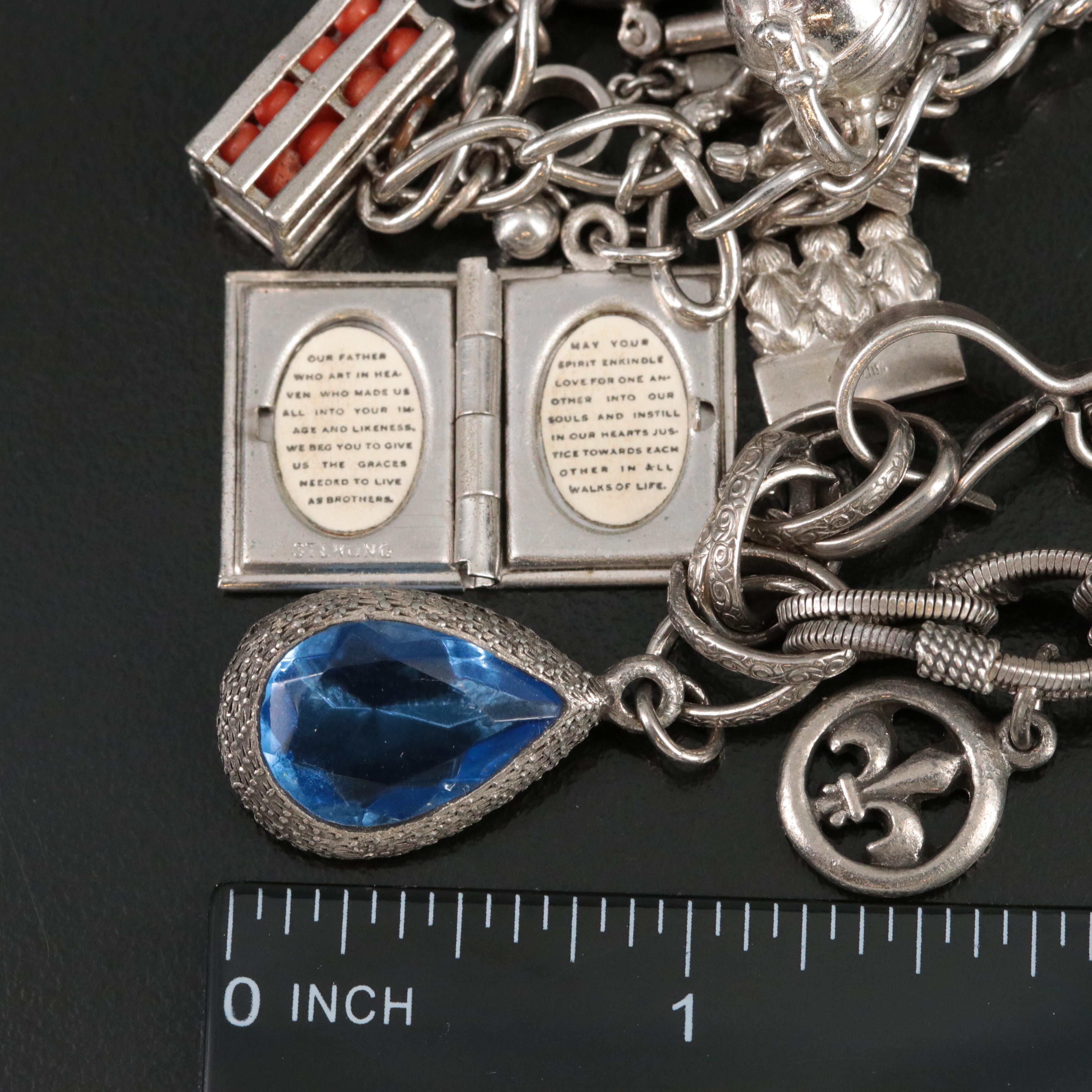 Vintage Charm Bracelets including Sterling, 800 Silver and Carnelian