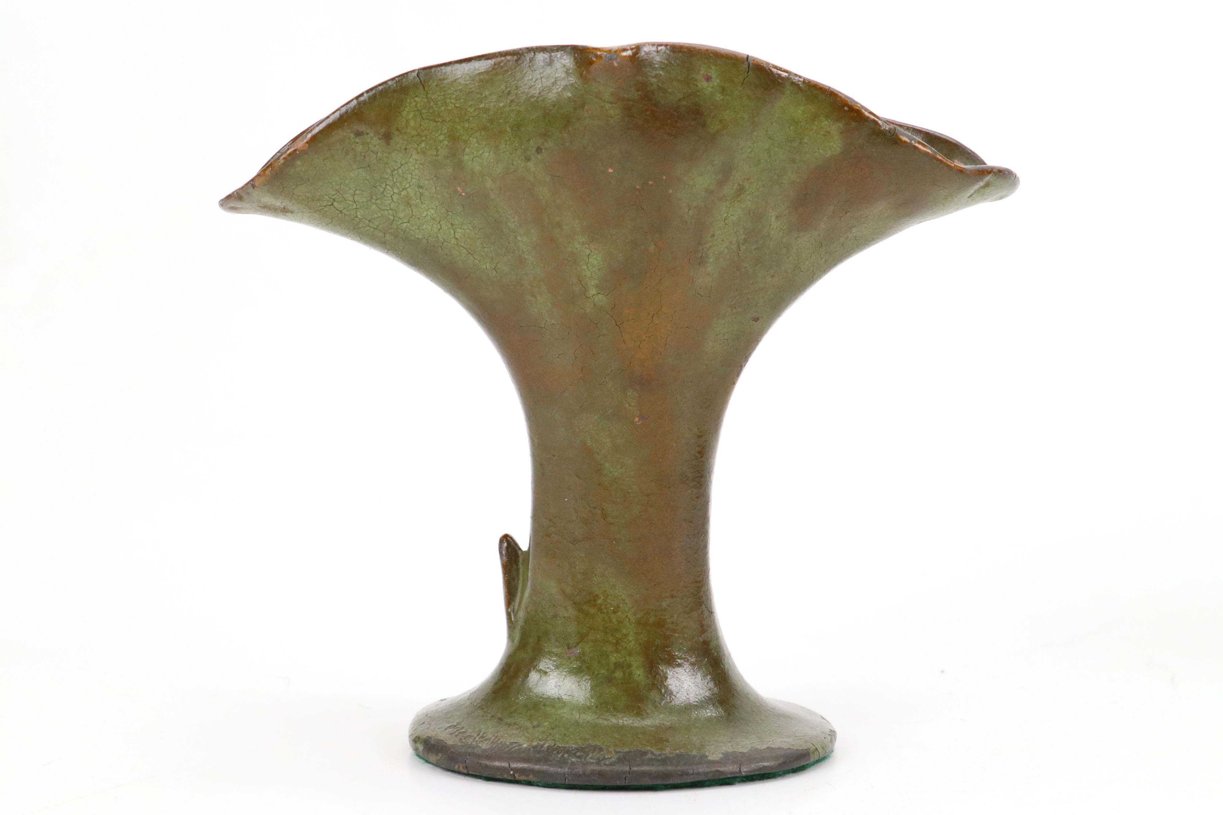 Roseville "Dogwood" Ceramic Jardinière and "Wisteria" Vase with Other Metal Vase