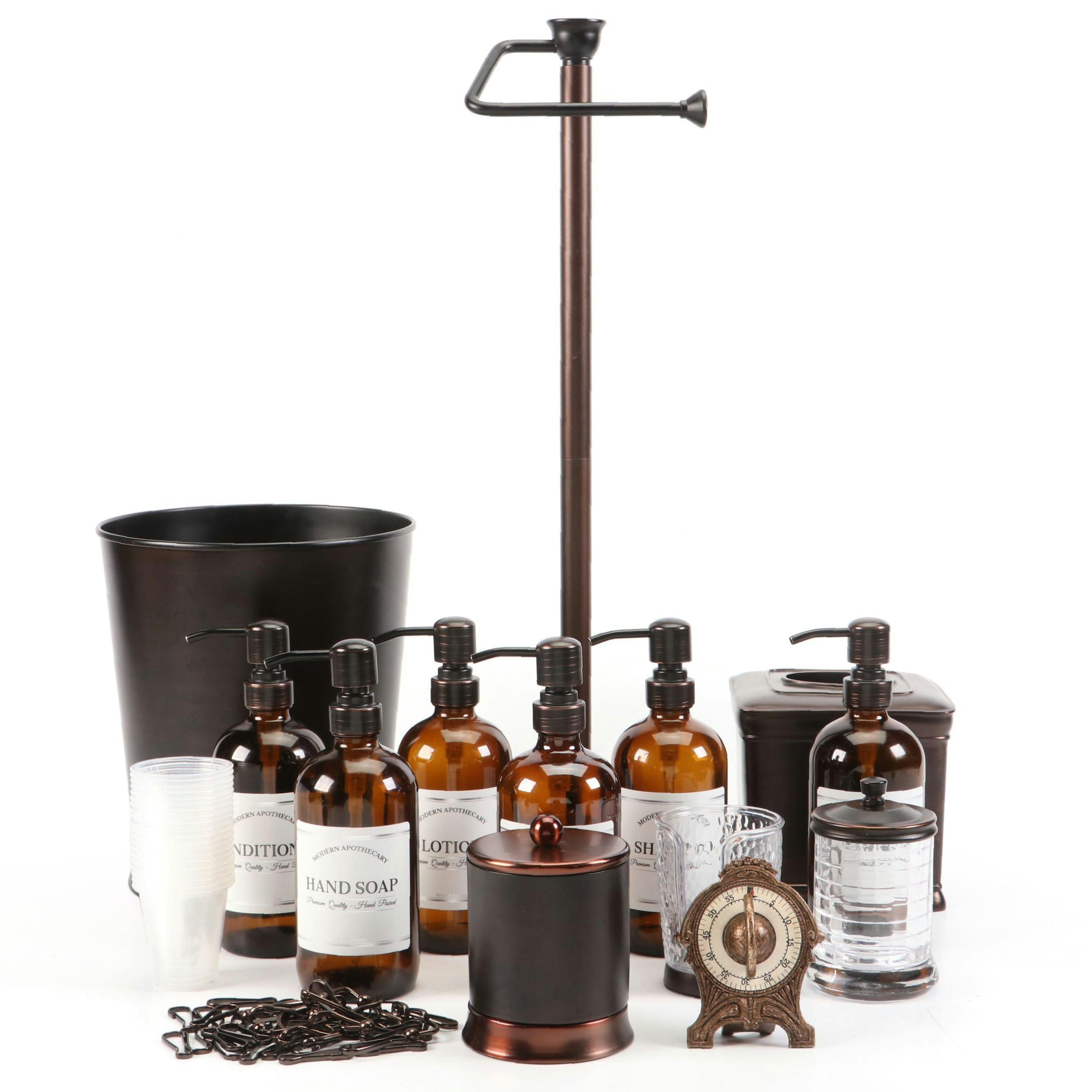 Bronze Finish Metal Toilet Paper Holder with More Bathroom Accessories