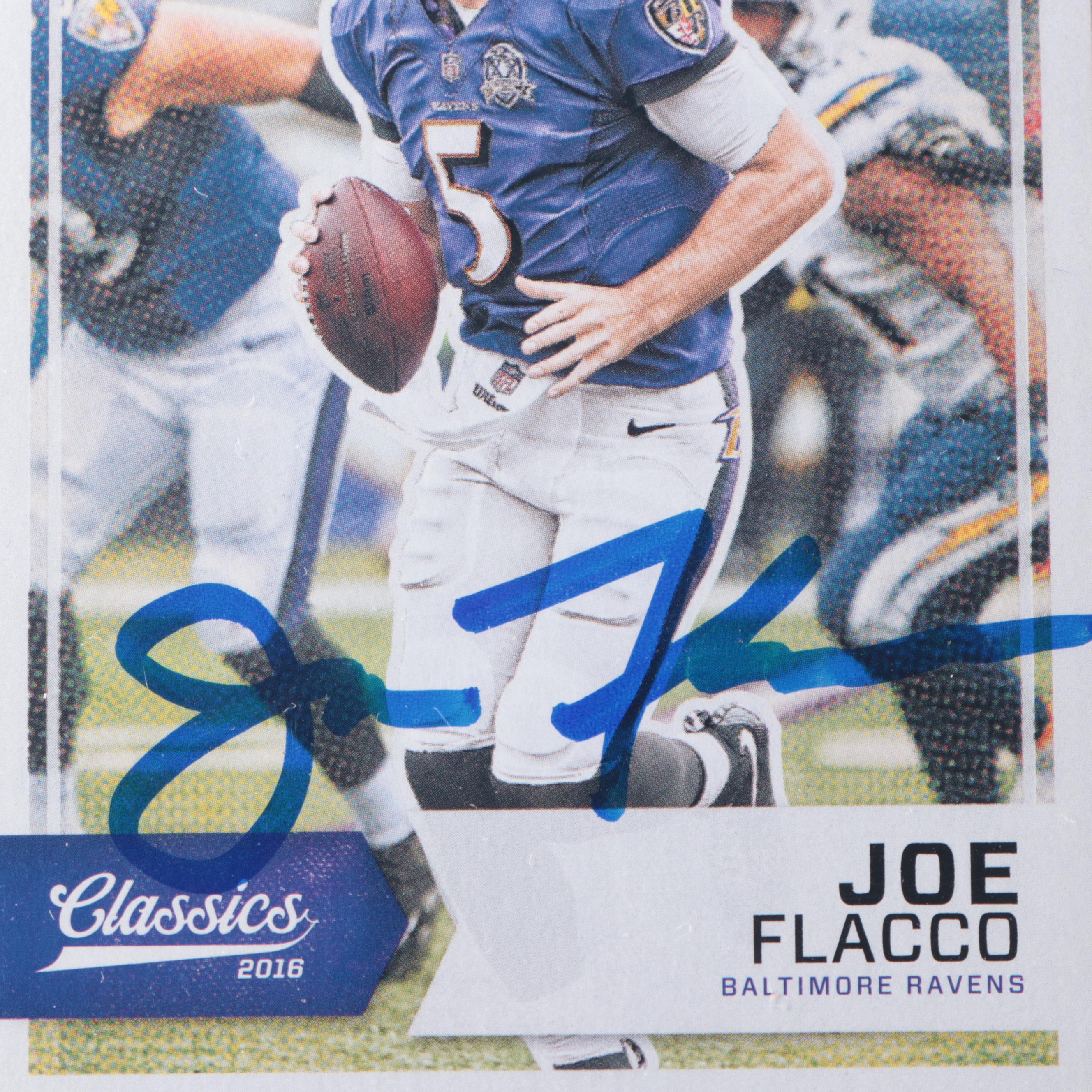 2016 Classics Joe Flacco Signed Baltimore Ravens Football Card #2
