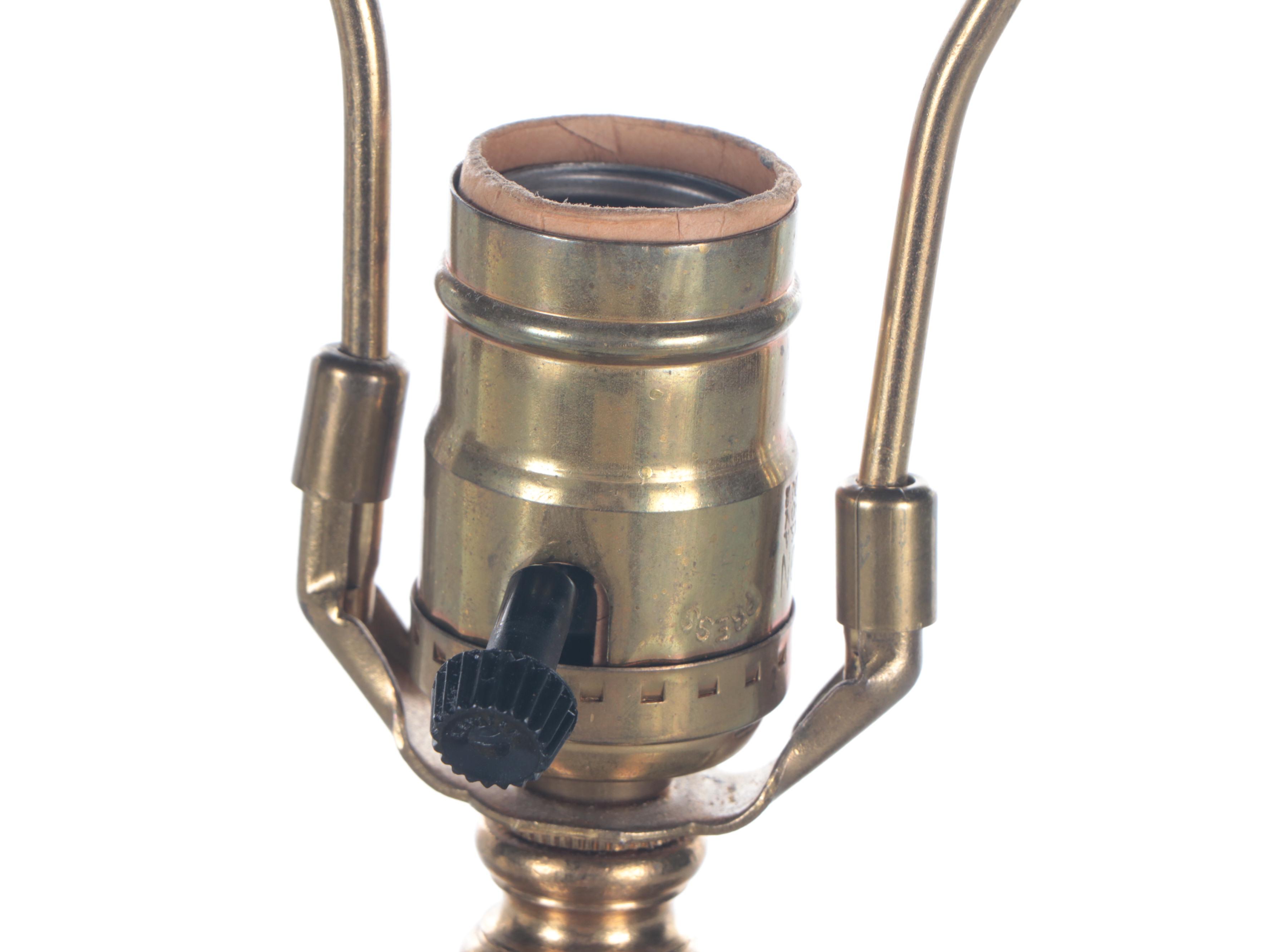 Chinese Porcelain Hat Stand Table Lamp with Ruched Shade