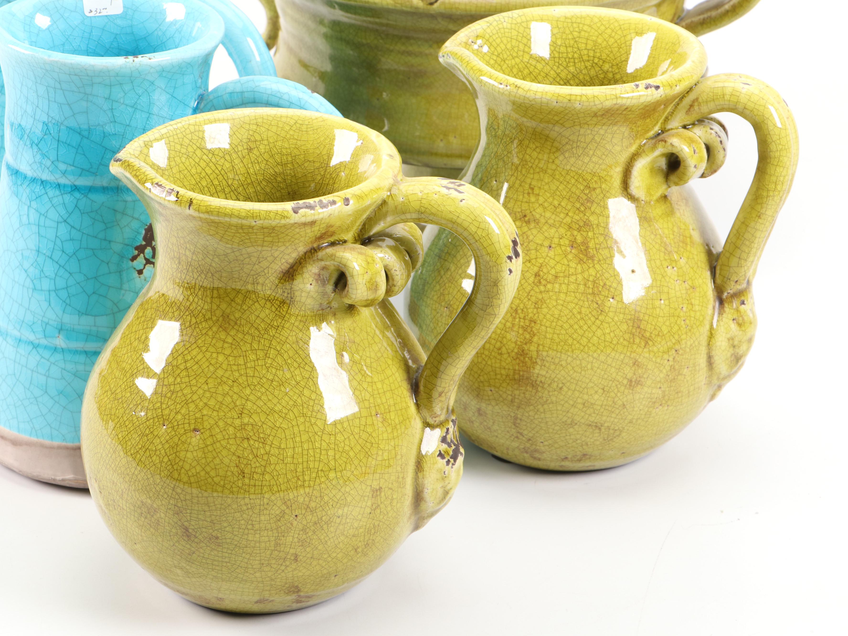 Foreside Home & Garden "Coastal" Ceramic Pitchers and Other Ceramic Décor