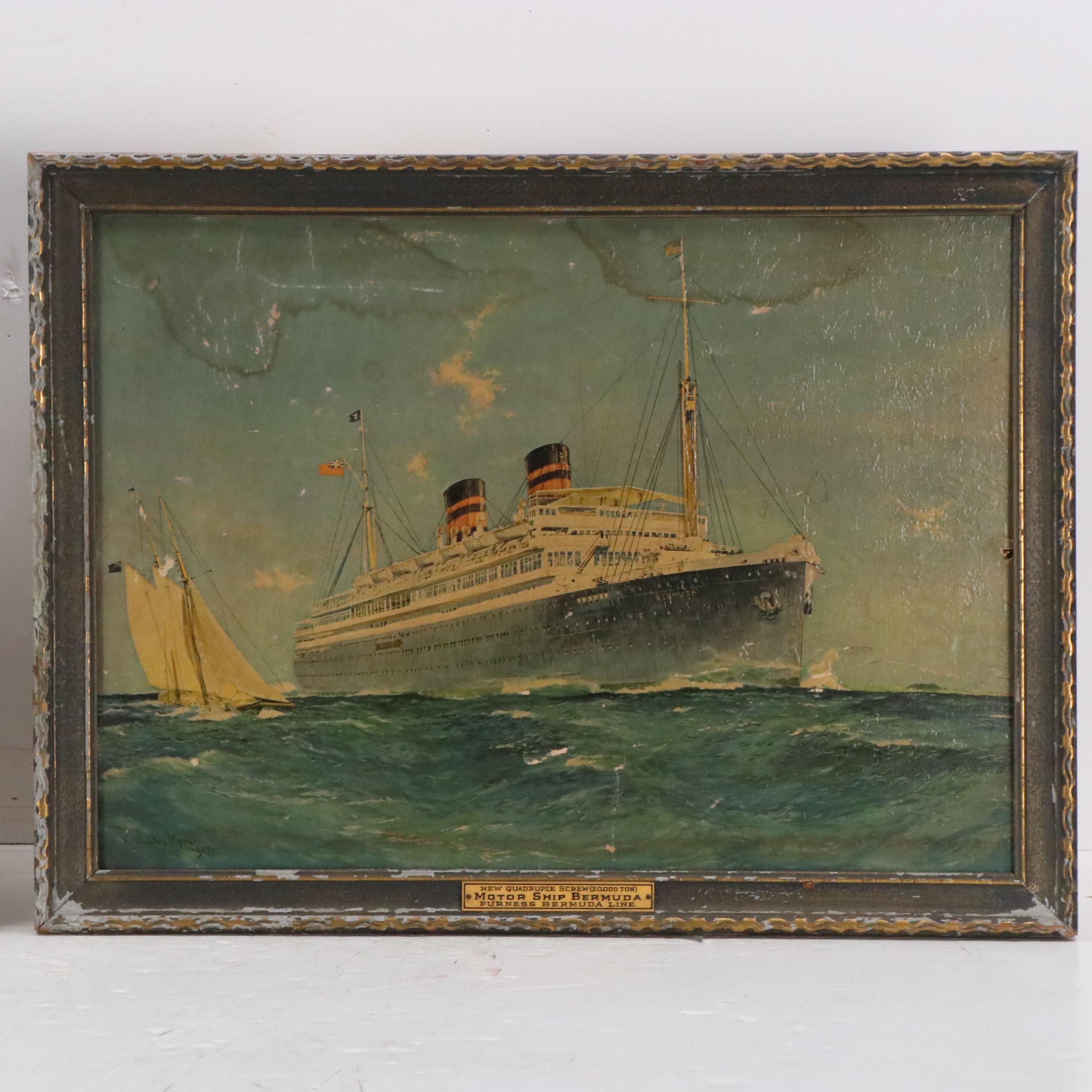 Lithograph Ship Portraits, Early-Mid 20th Century
