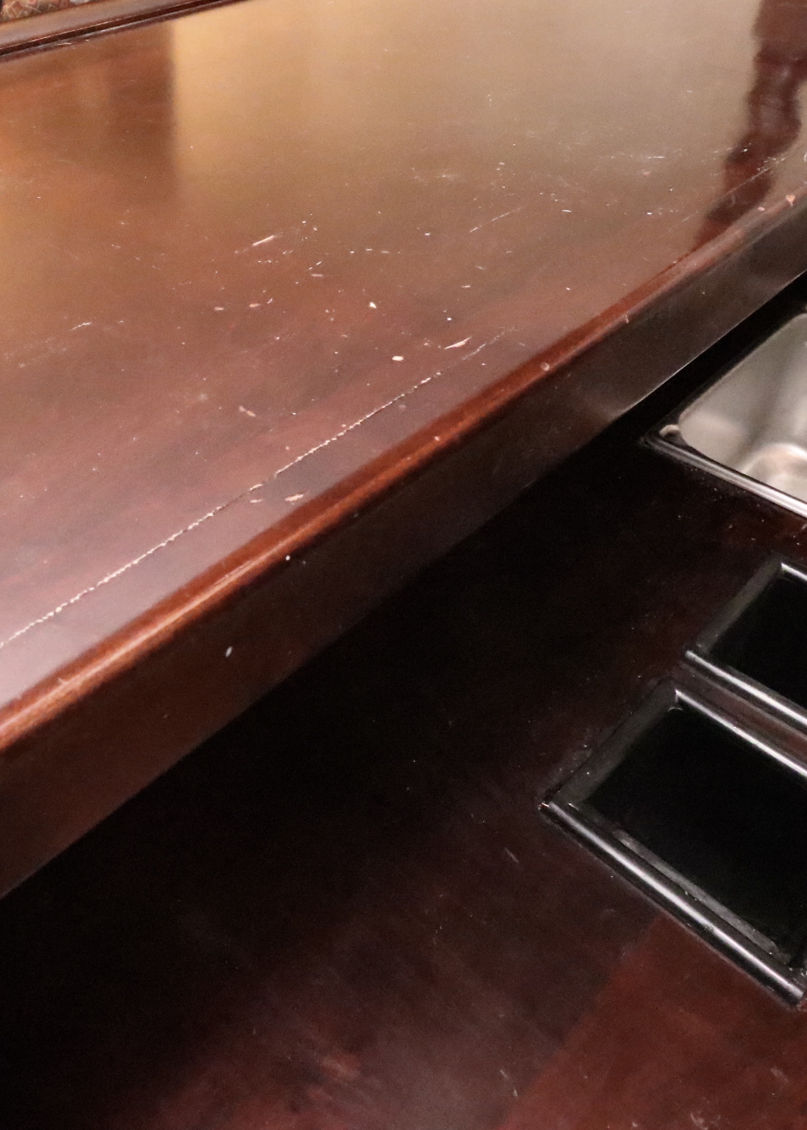 English Pub Style Freestanding Bar with Illuminated Stained Glass Canopy