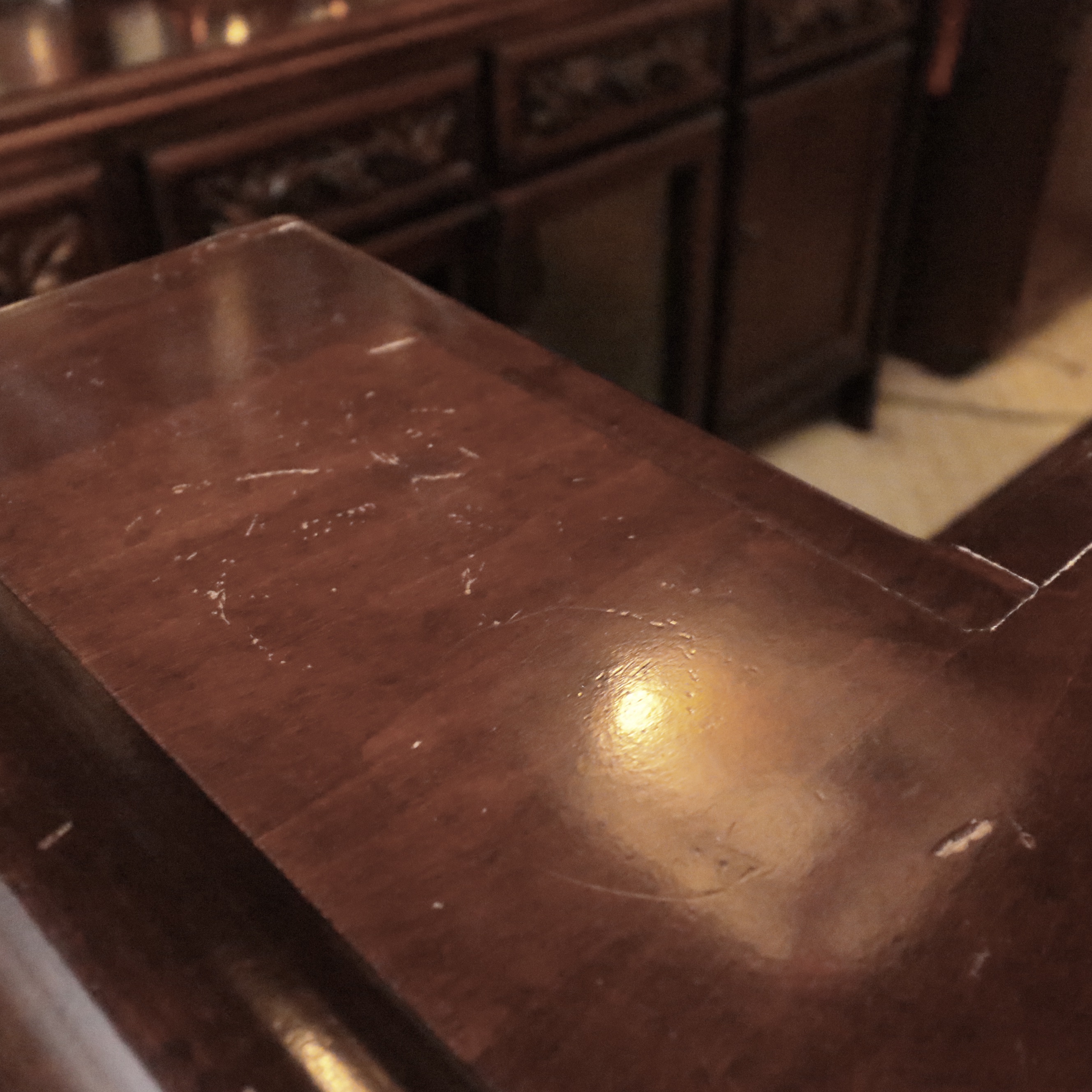 English Pub Style Freestanding Bar with Illuminated Stained Glass Canopy