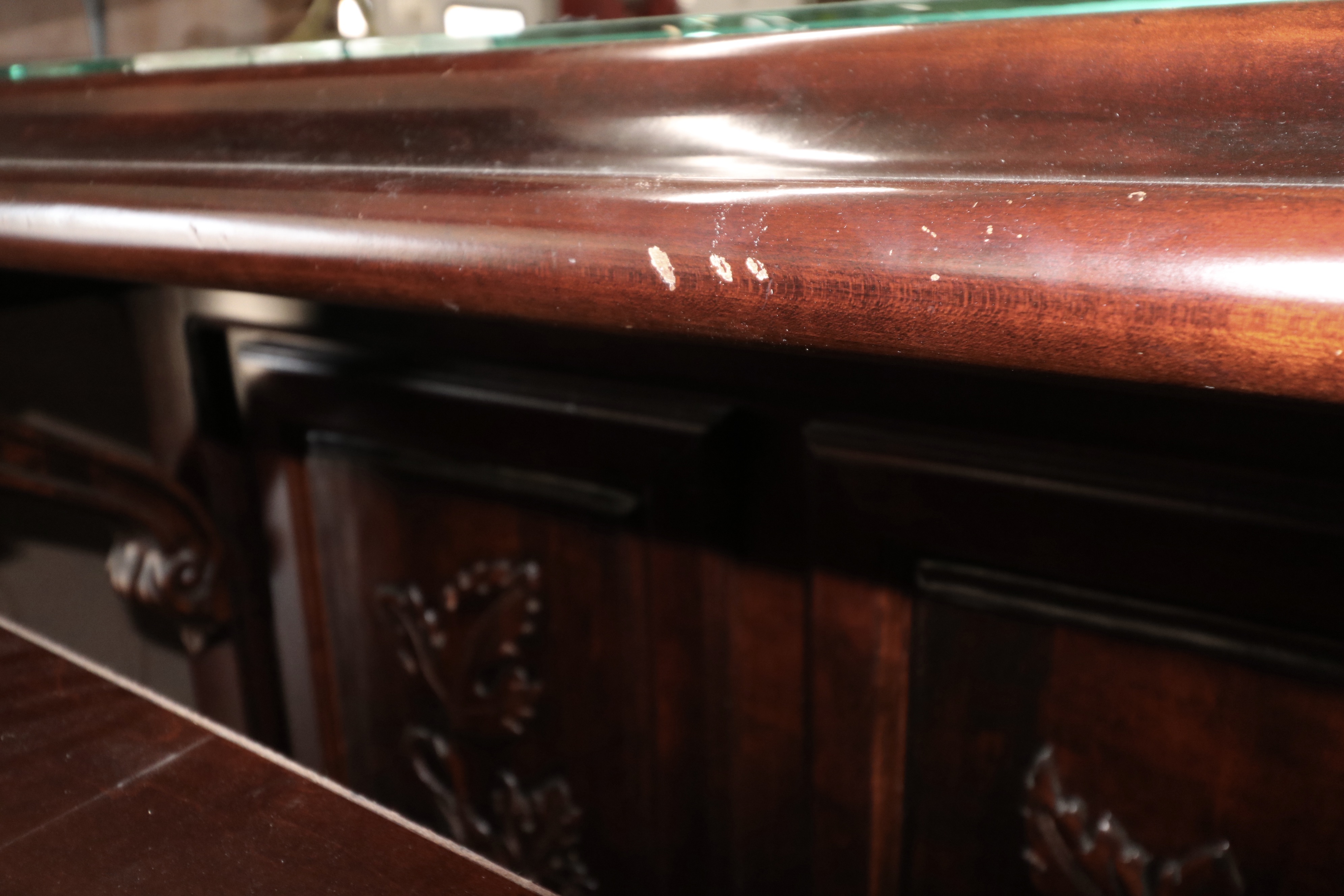 English Pub Style Freestanding Bar with Illuminated Stained Glass Canopy