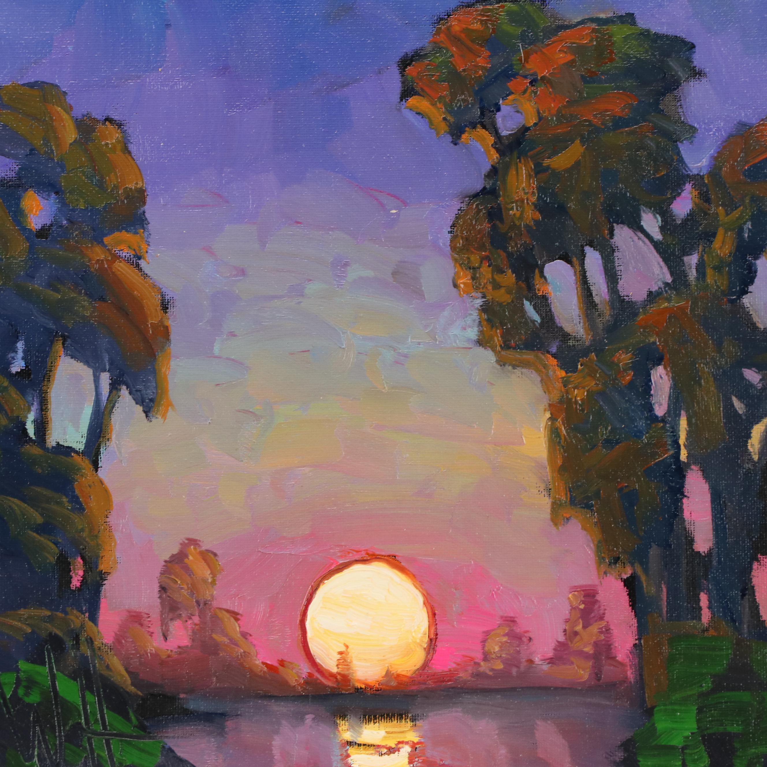 William Hawkins Sunset Landscape Oil Painting, 21st Century