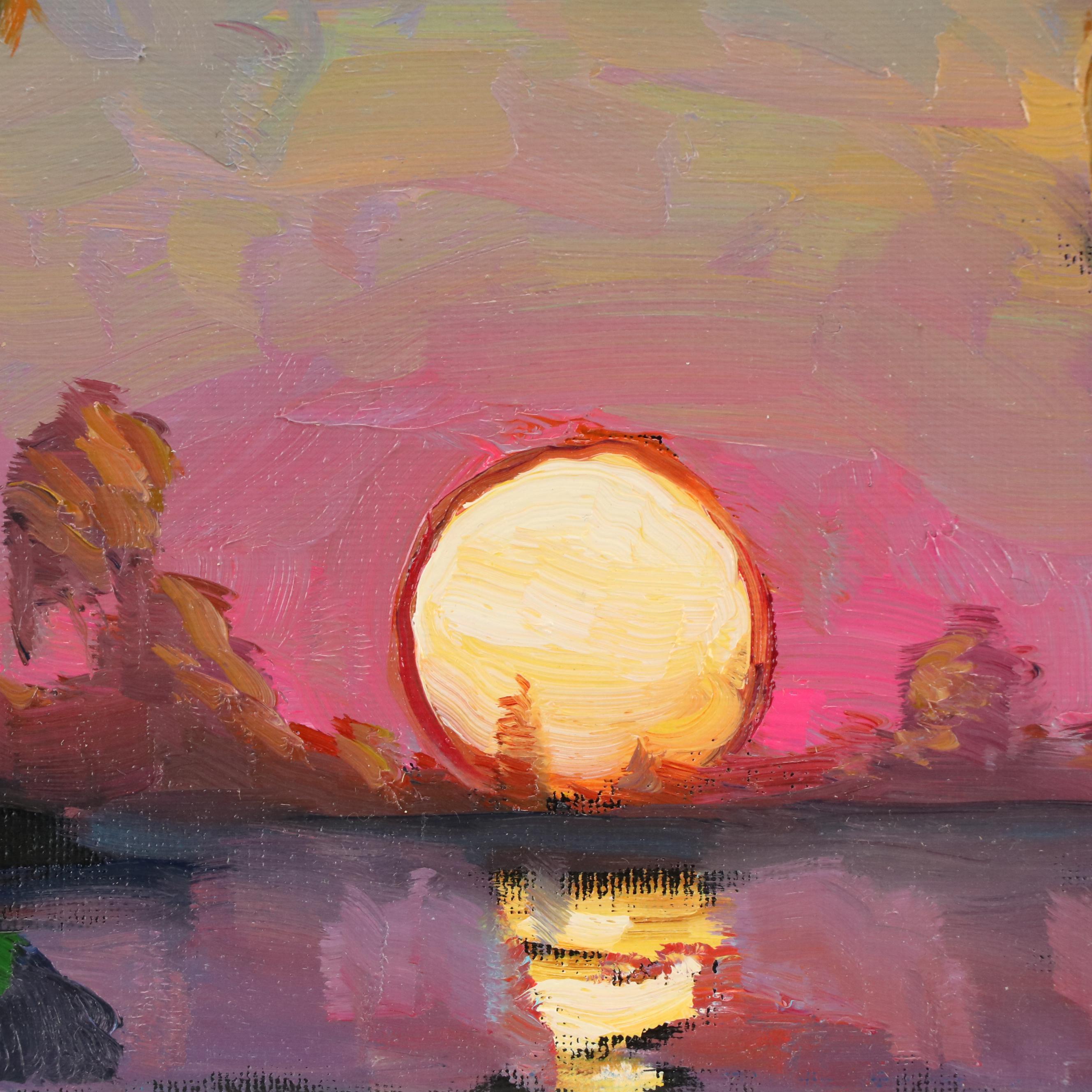 William Hawkins Sunset Landscape Oil Painting, 21st Century
