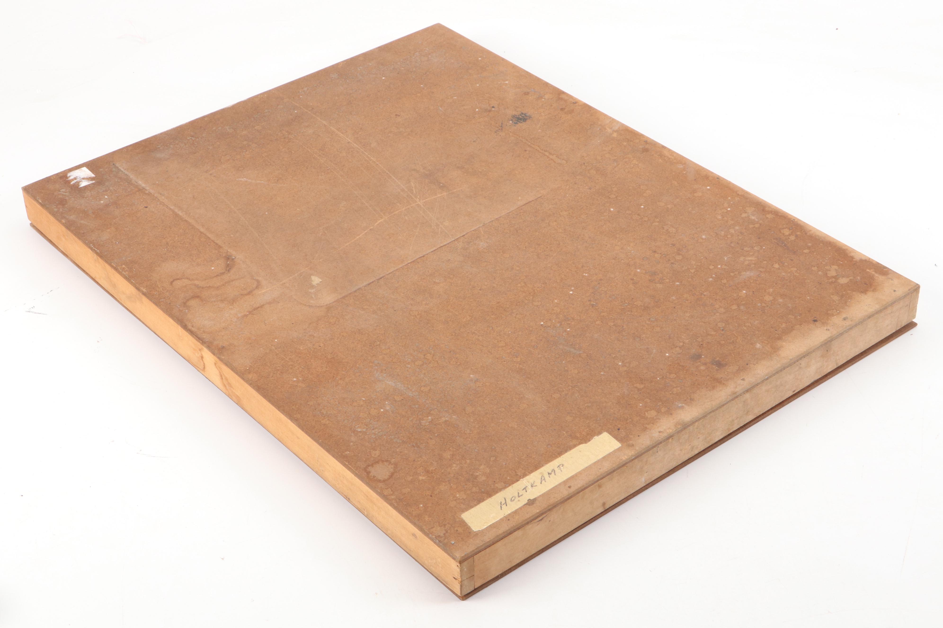 Metal Letterpress Serif Font Typecase in Organizer