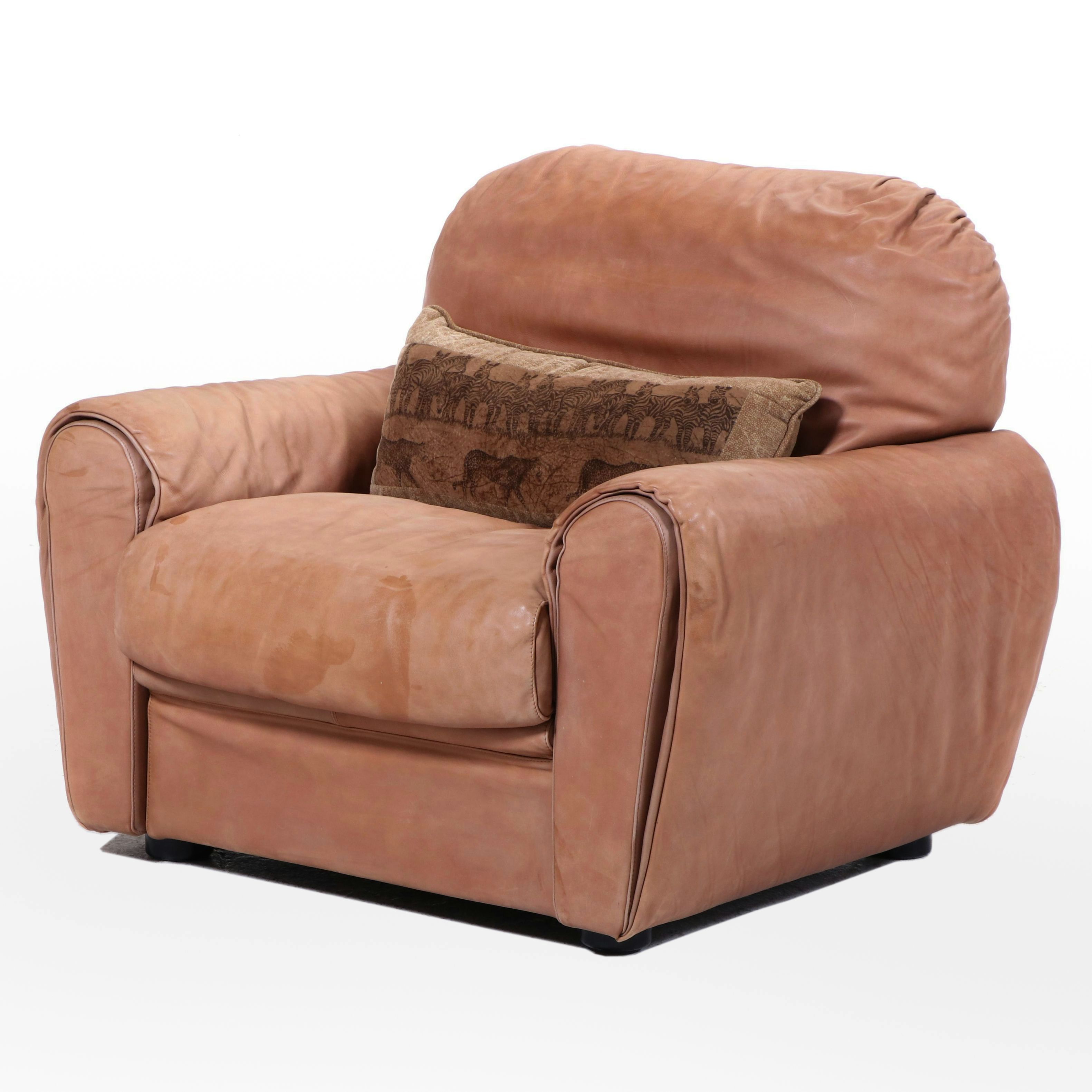 Gruppo Industriale Italian Leather Club Chair, Late 20th Century