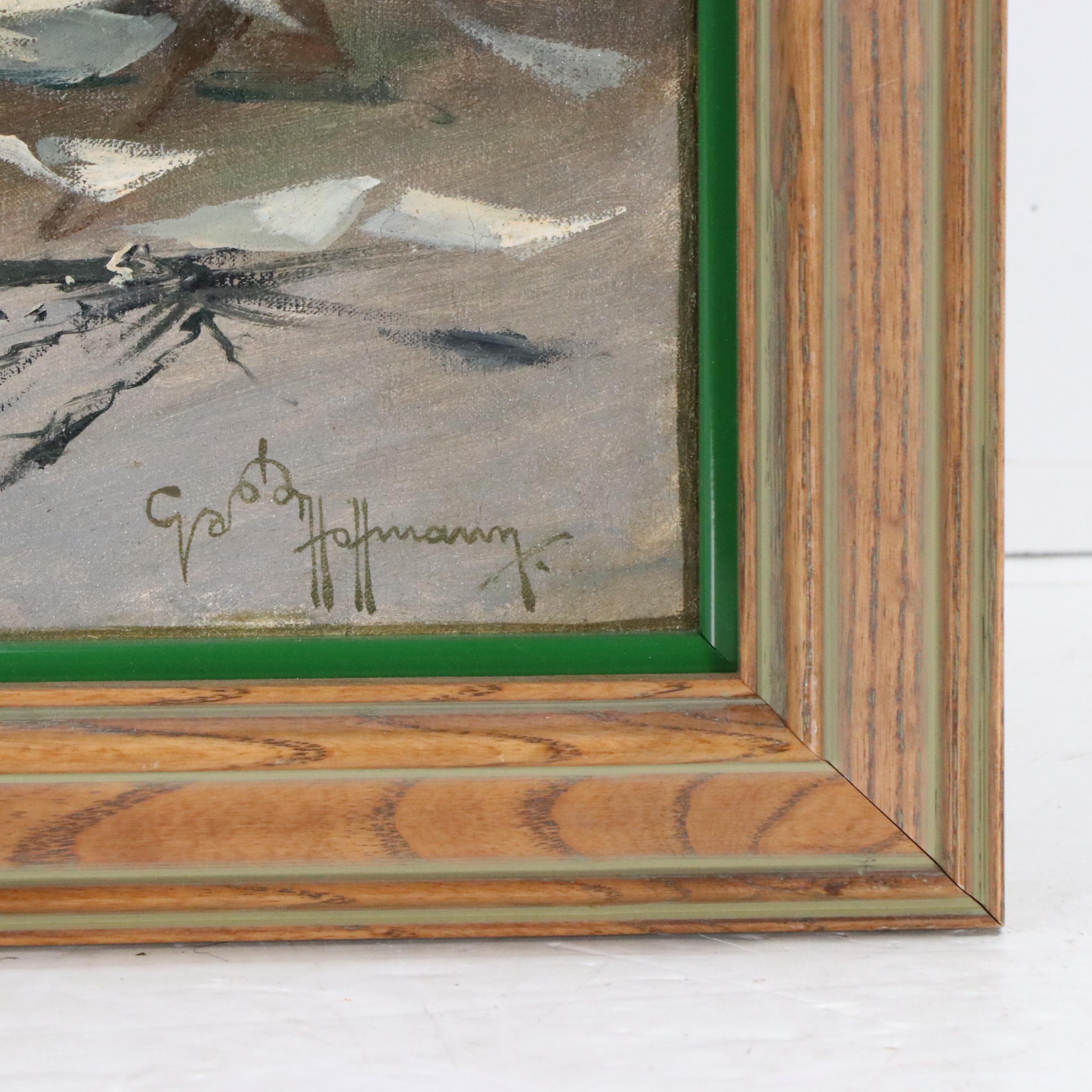 Gaston Hoffmann Oil Painting "Presenting the Evidence," Circa 1930