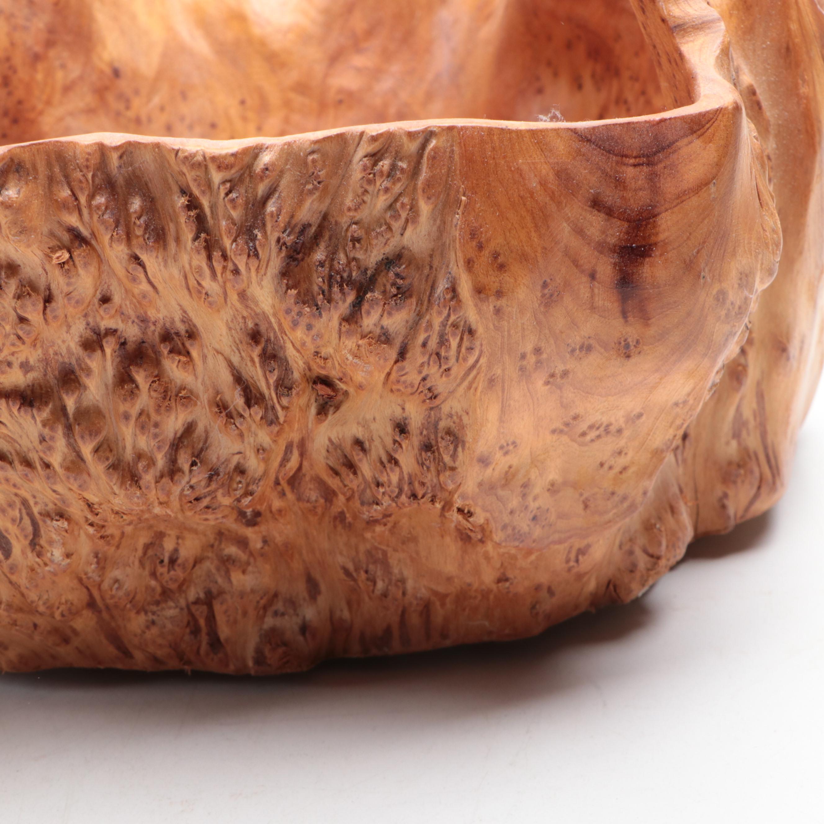 Shan Mu Cypress Burl Wood Hand-Crafted Single Piece Basket