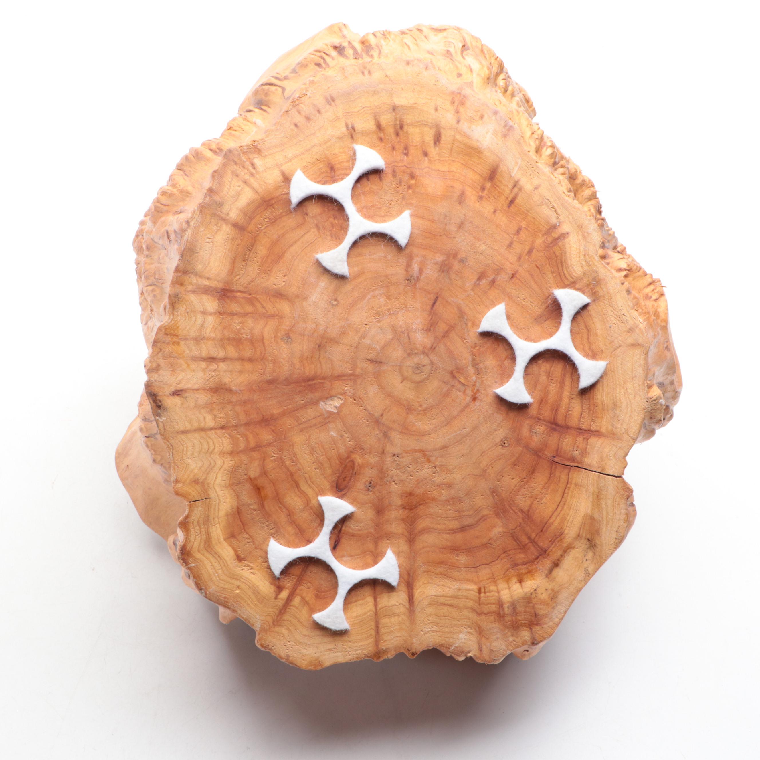 Shan Mu Cypress Burl Wood Hand-Crafted Single Piece Basket