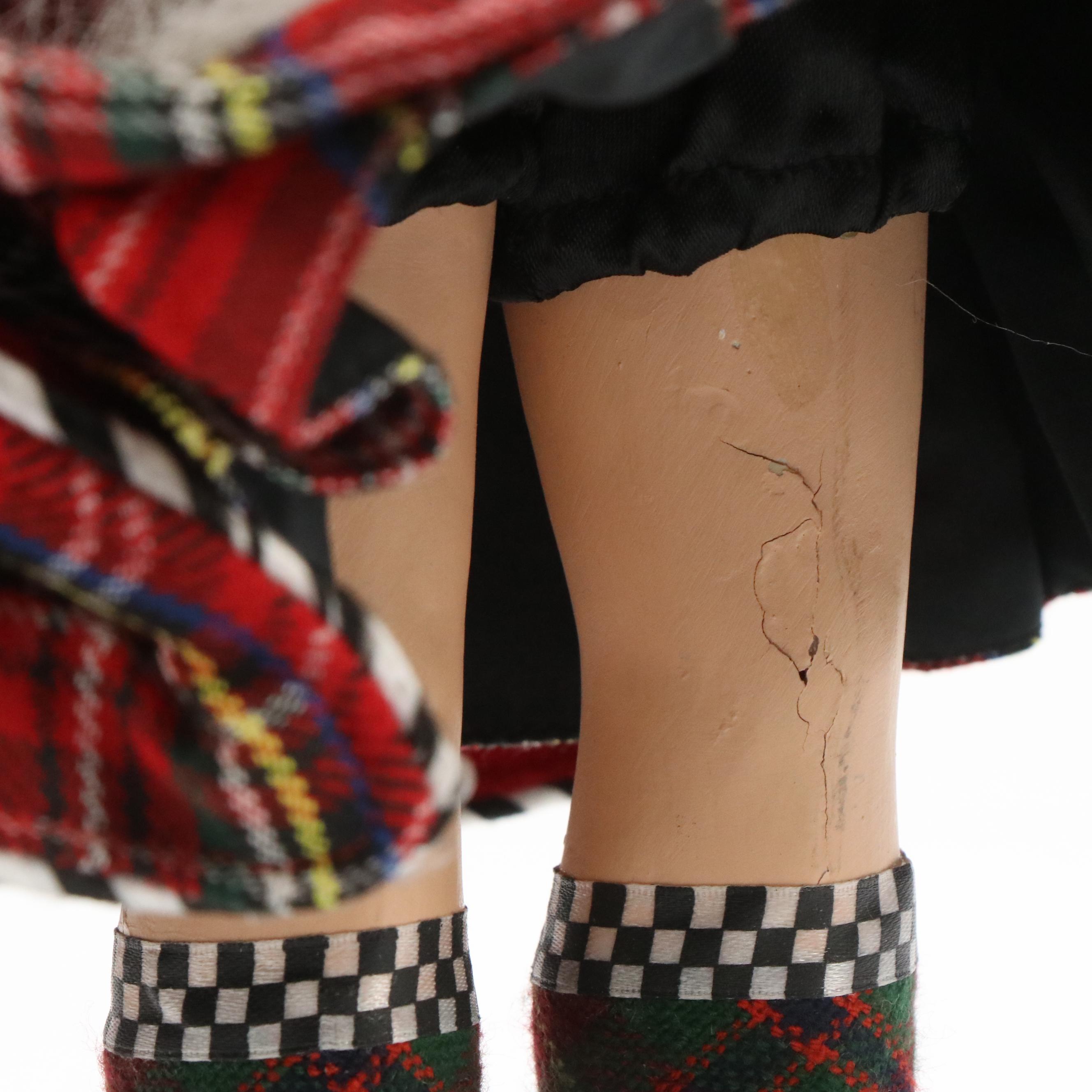 MacKenzie-Childs Ceramic and Fabric Santa Figurine