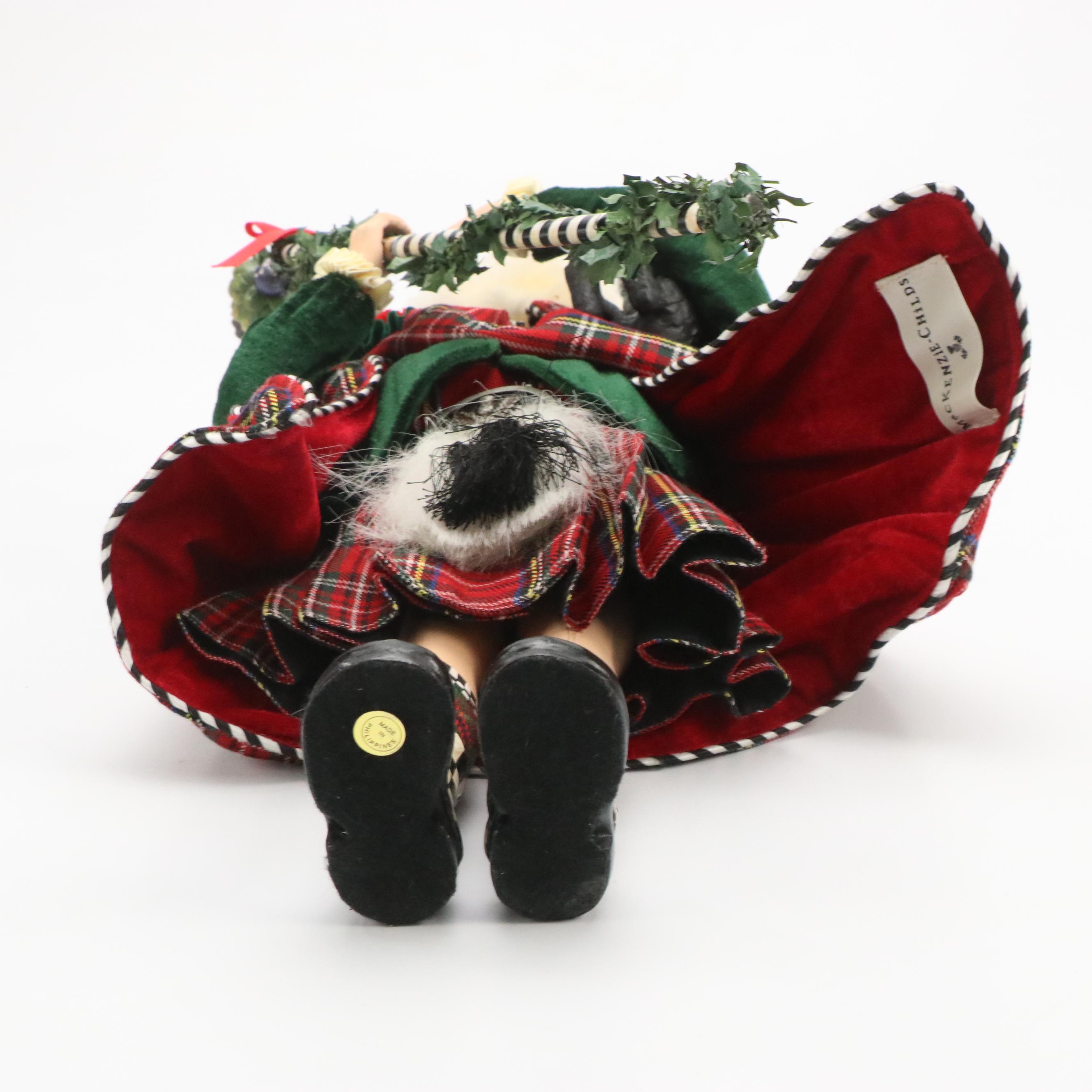 MacKenzie-Childs Ceramic and Fabric Santa Figurine