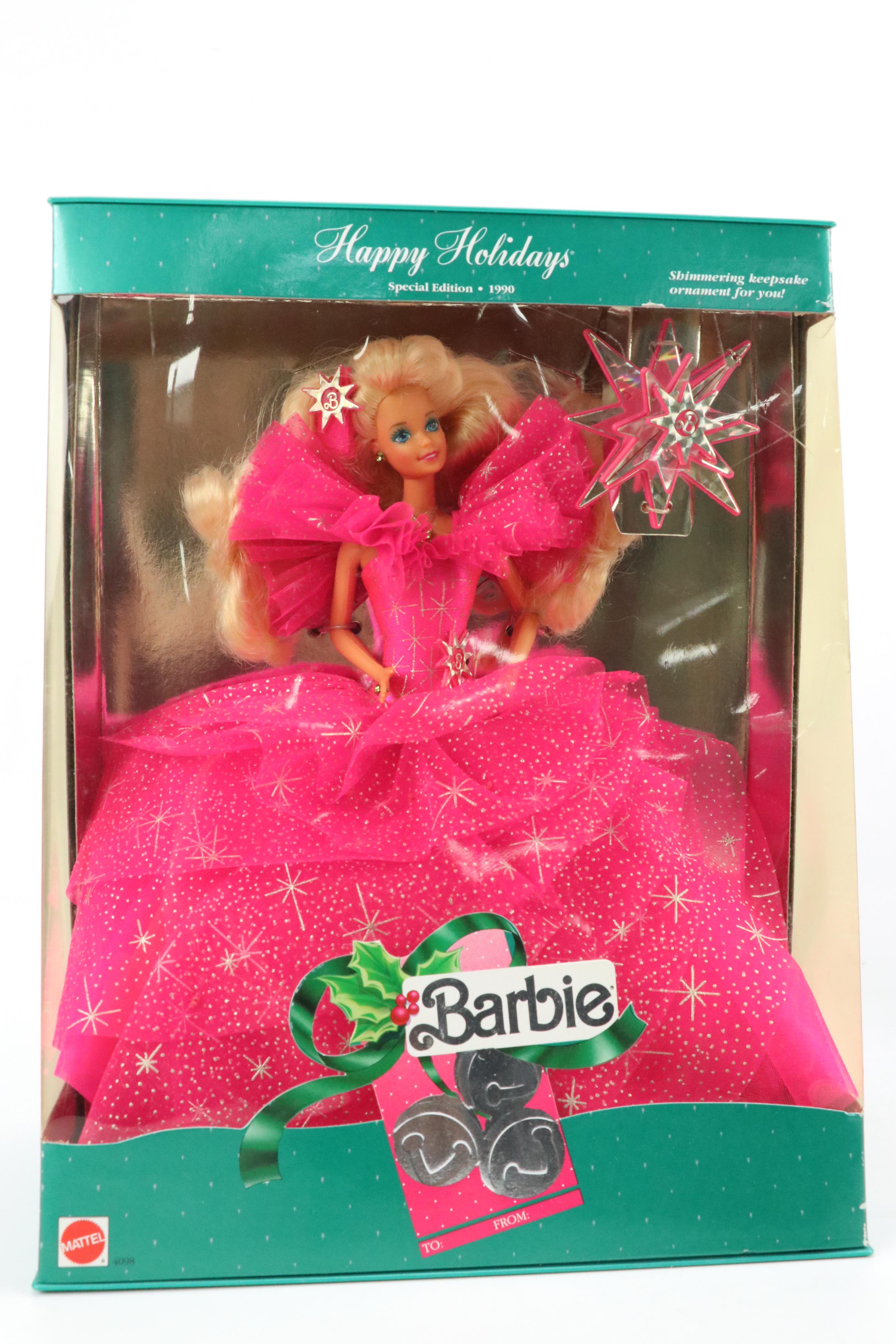 Mattel Barbie "Happy Holiday" Dolls, Puzzles and Lunch Box, 1988