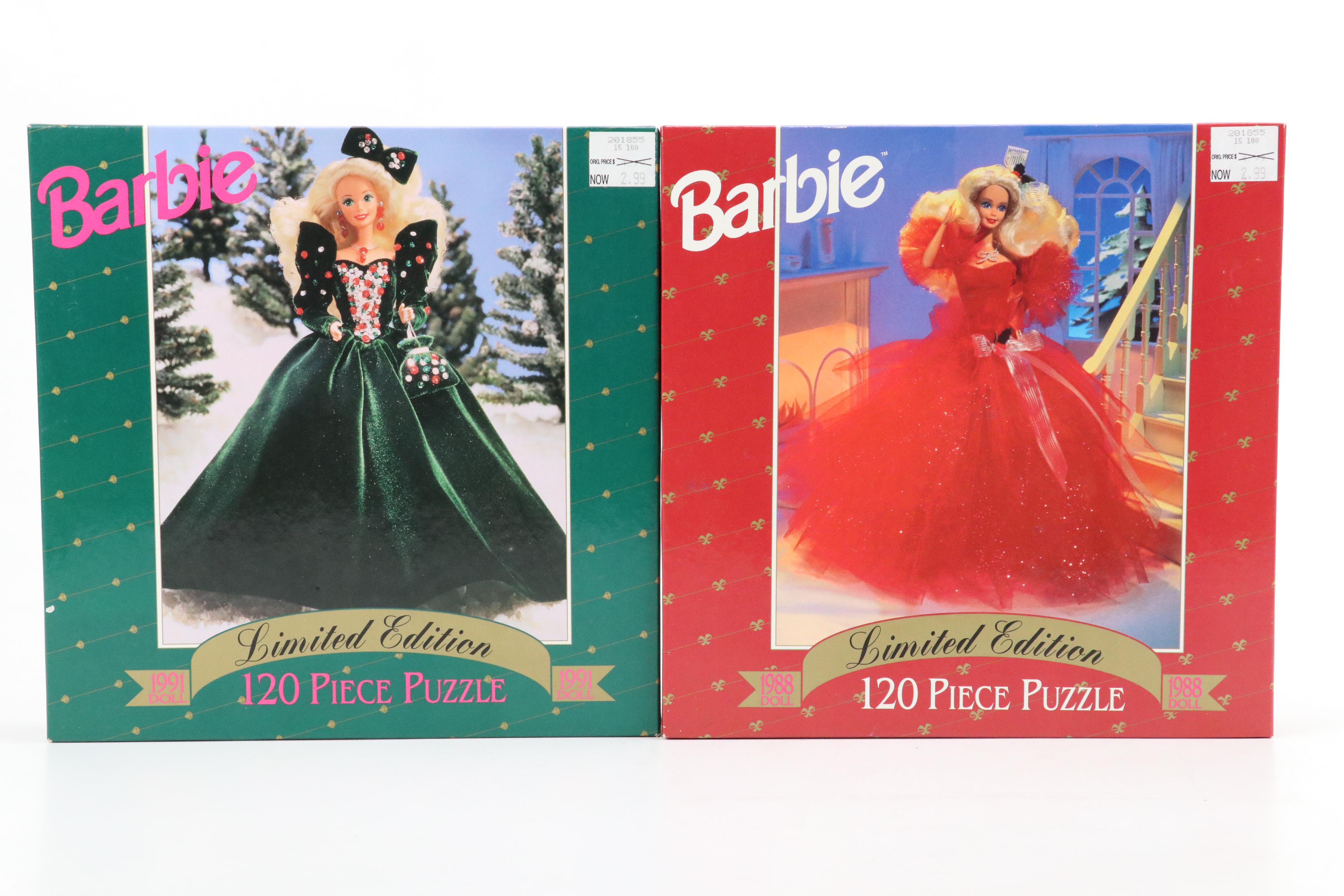 Mattel Barbie "Happy Holiday" Dolls, Puzzles and Lunch Box, 1988