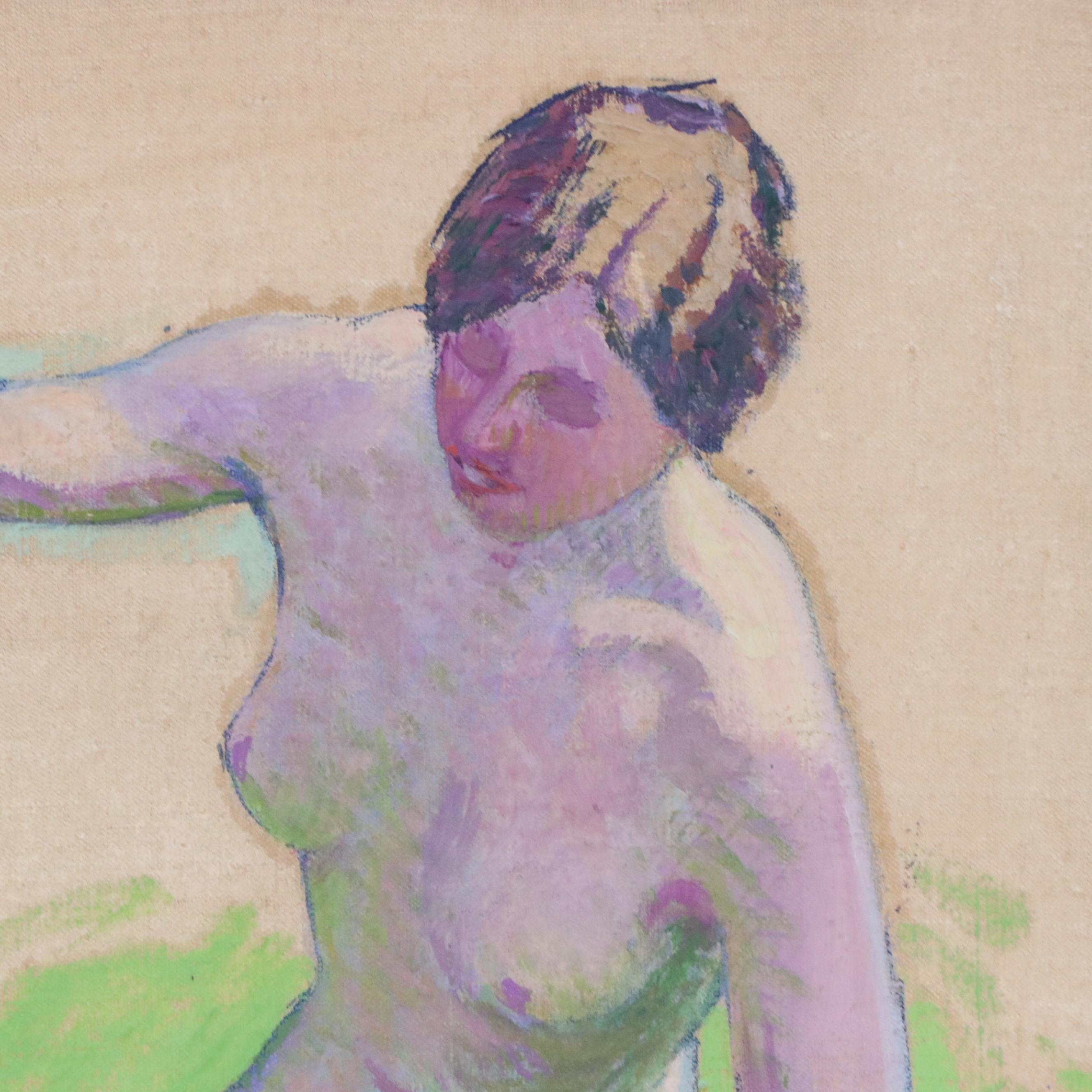 Paul Madeline Post-Impressionist Nude Figure Oil Painting