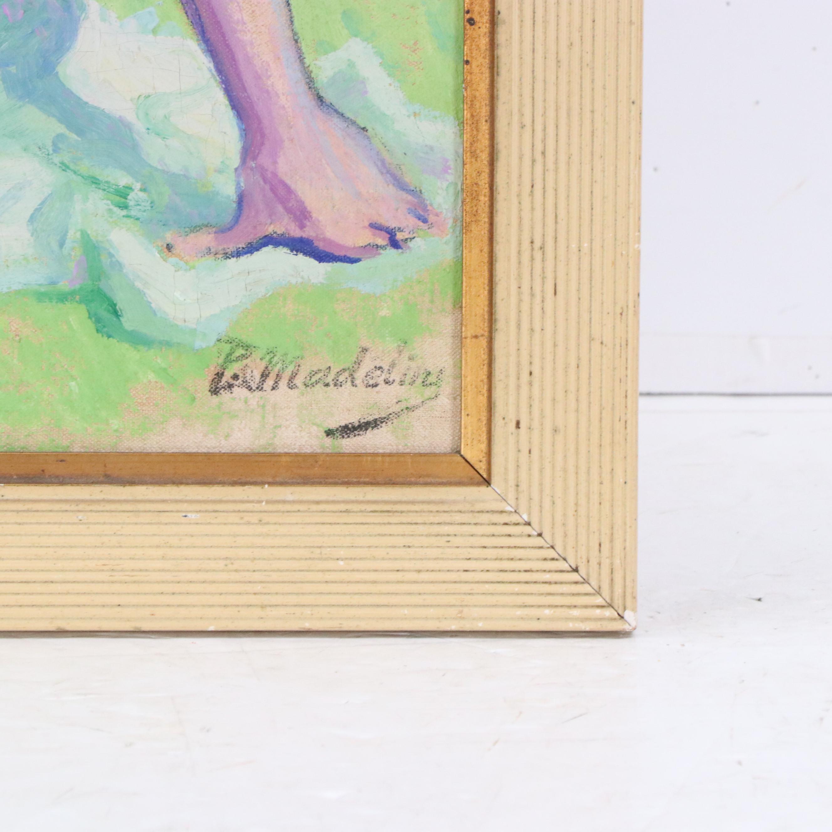 Paul Madeline Post-Impressionist Nude Figure Oil Painting