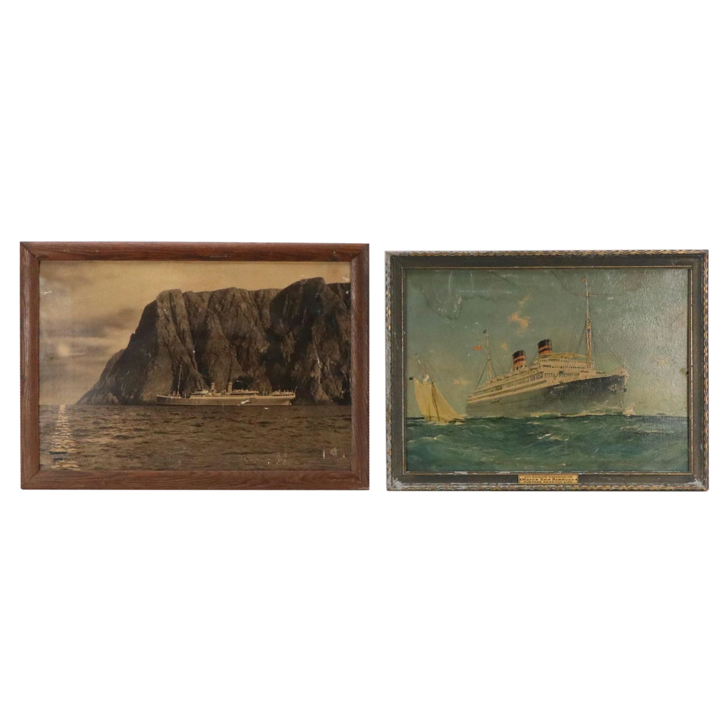 Lithograph Ship Portraits, Early-Mid 20th Century