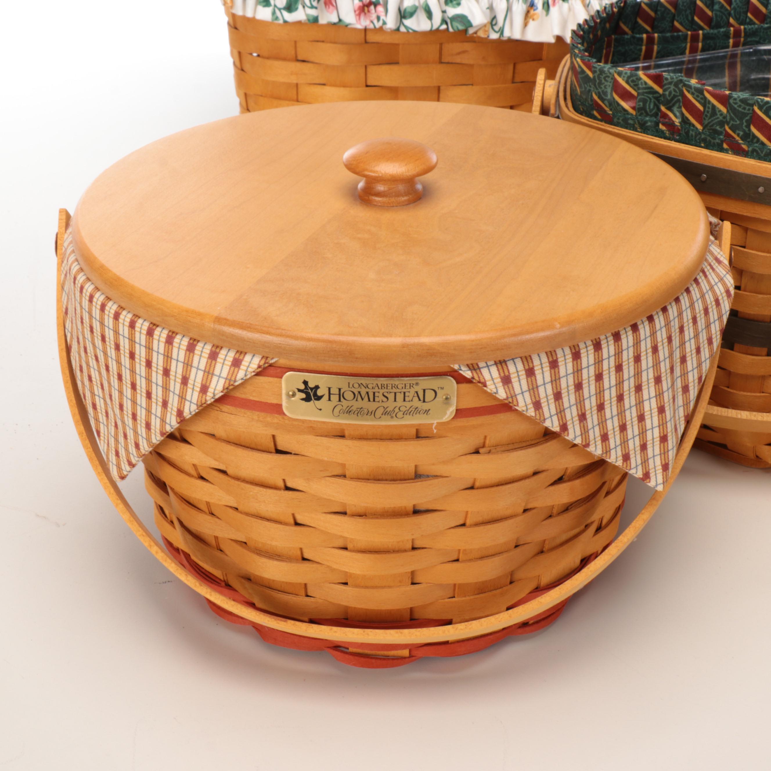 Longaberger "Homestead" and Other Handwoven Maple Baskets
