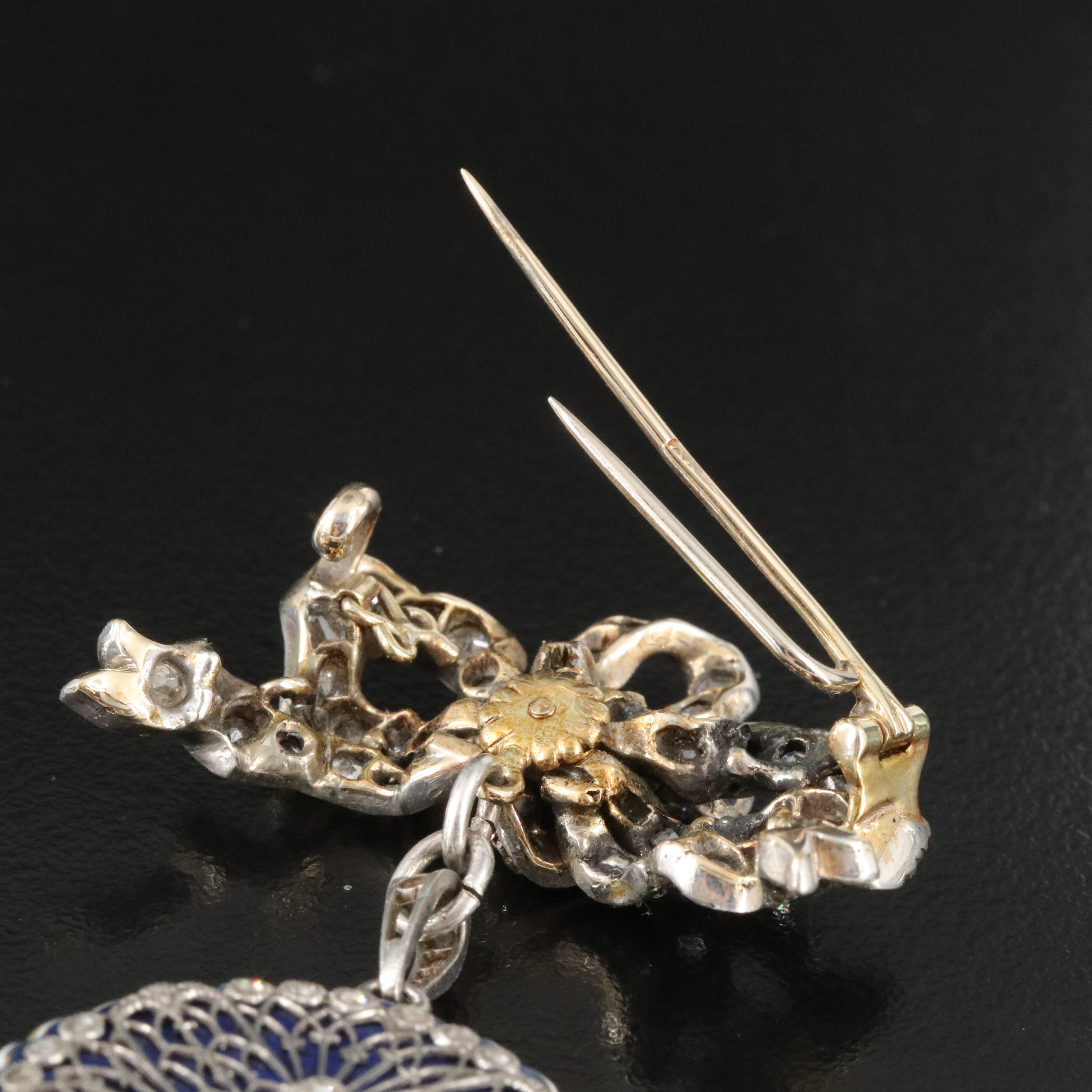 Fabergé 2.50 CTW Diamond Watch Pin with Cartier for Fabergé Pendant Watch