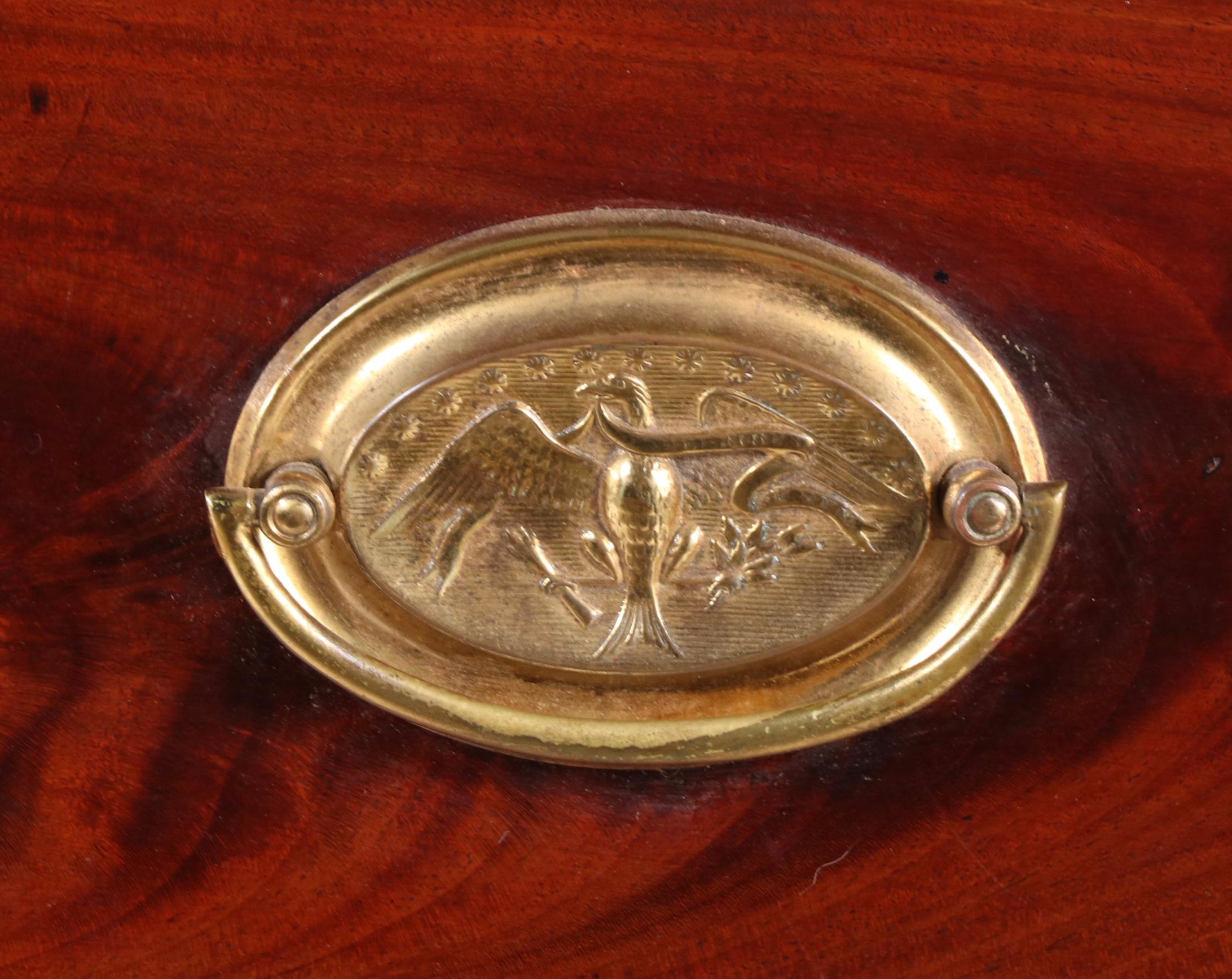 Federal Flame Mahogany and String-Inlaid Butler's Desk, Early 19th Century