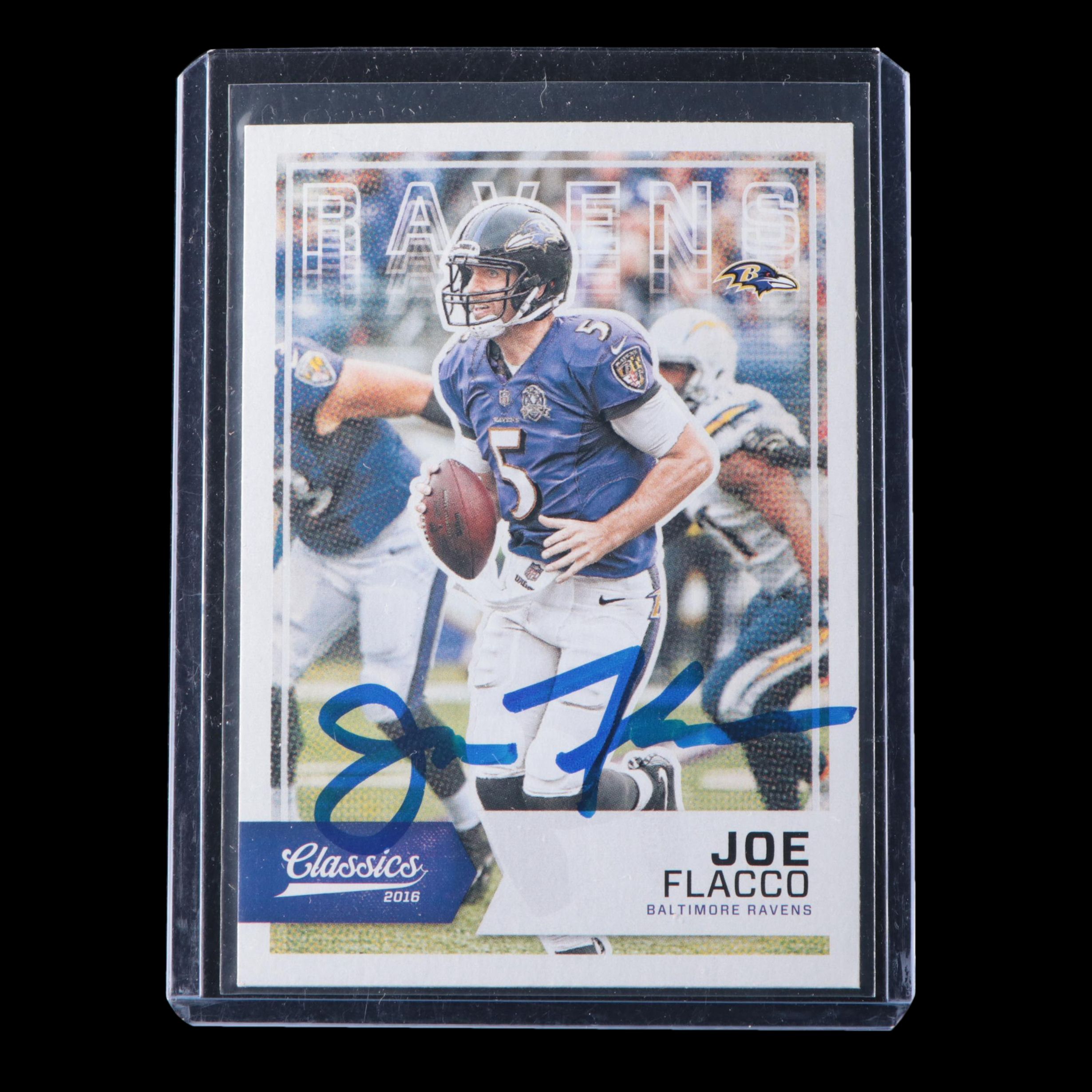 2016 Classics Joe Flacco Signed Baltimore Ravens Football Card #2