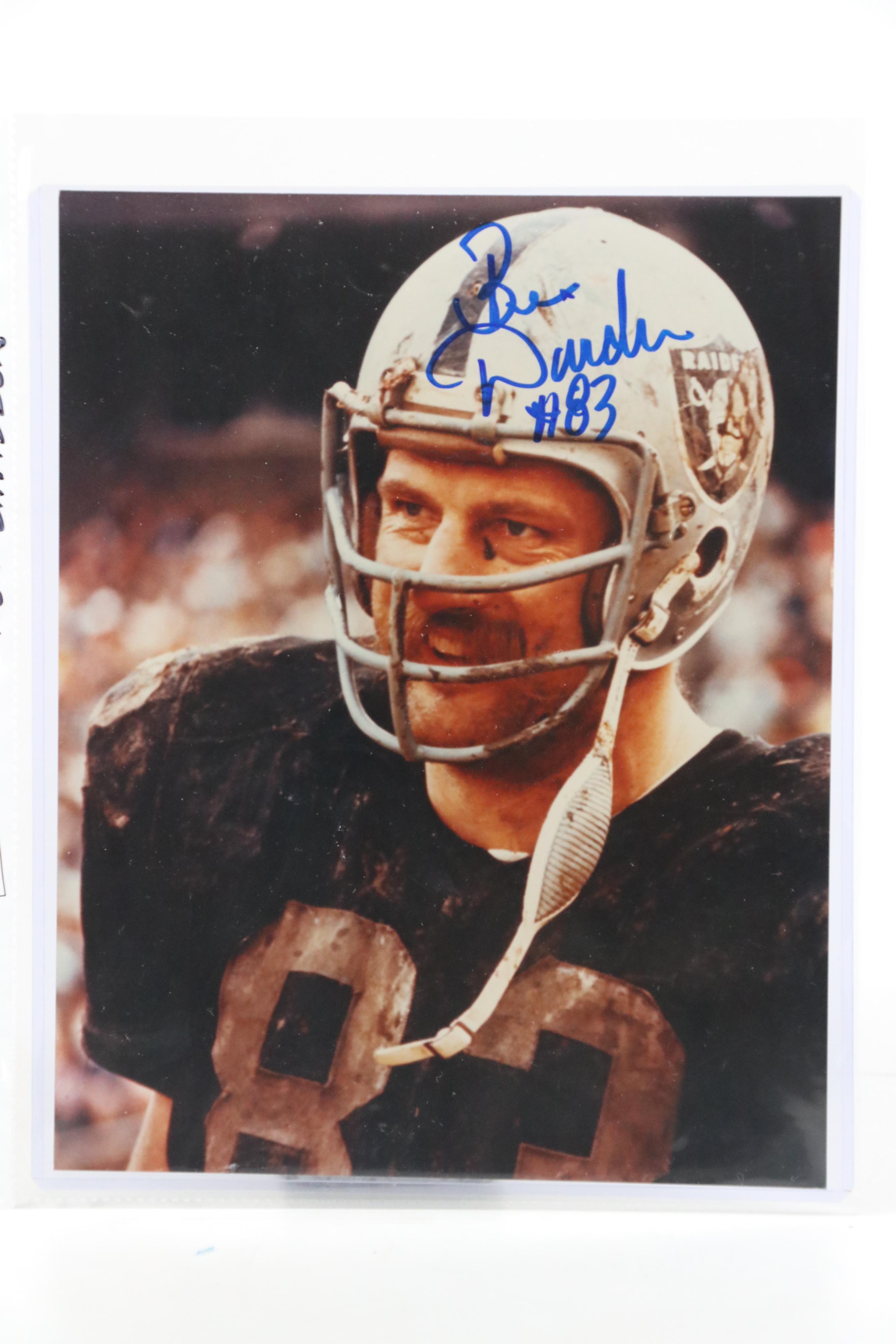 Ben Davidson Signed Oakland Raiders Photos with Football Card