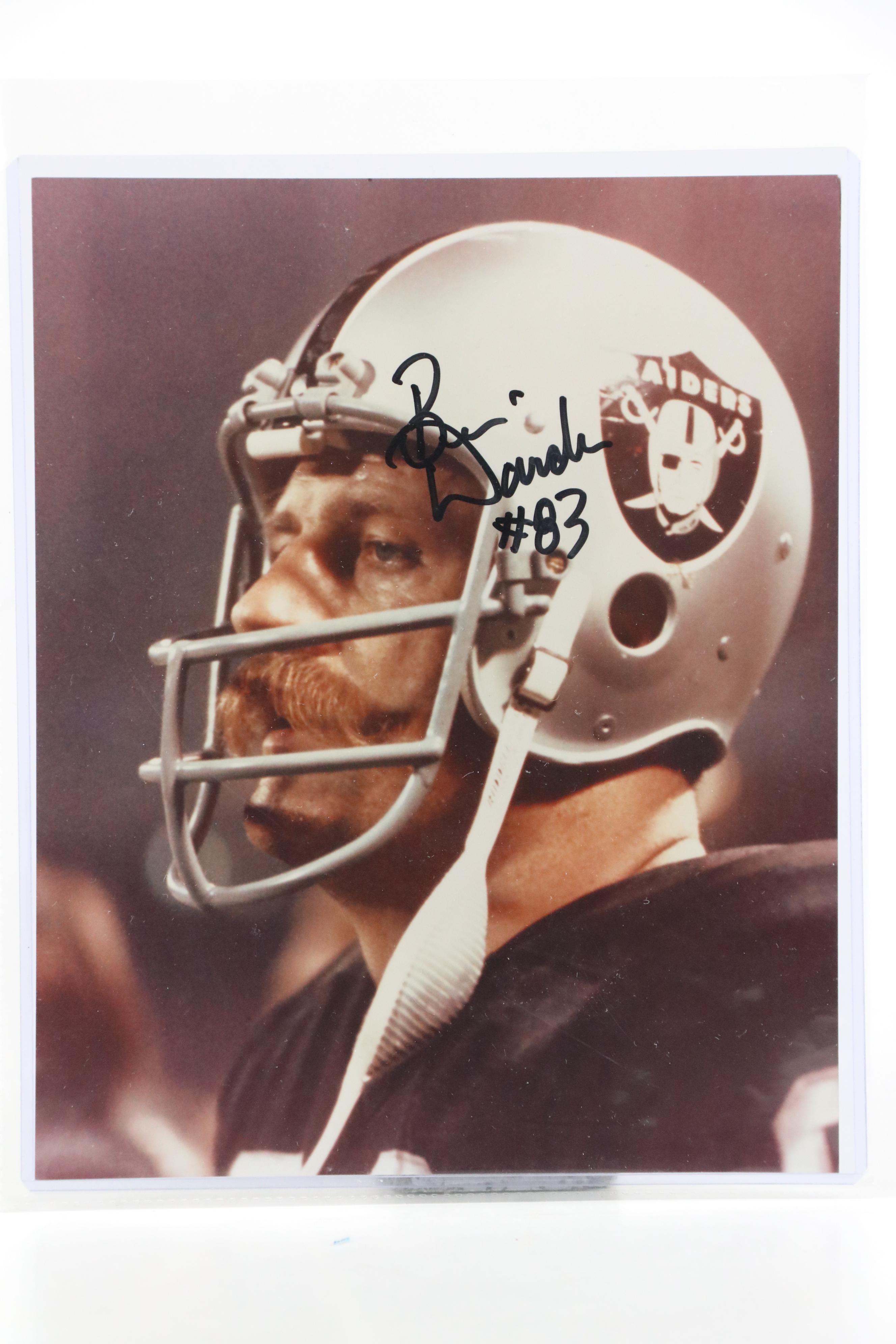 Ben Davidson Signed Oakland Raiders Photos with Football Card