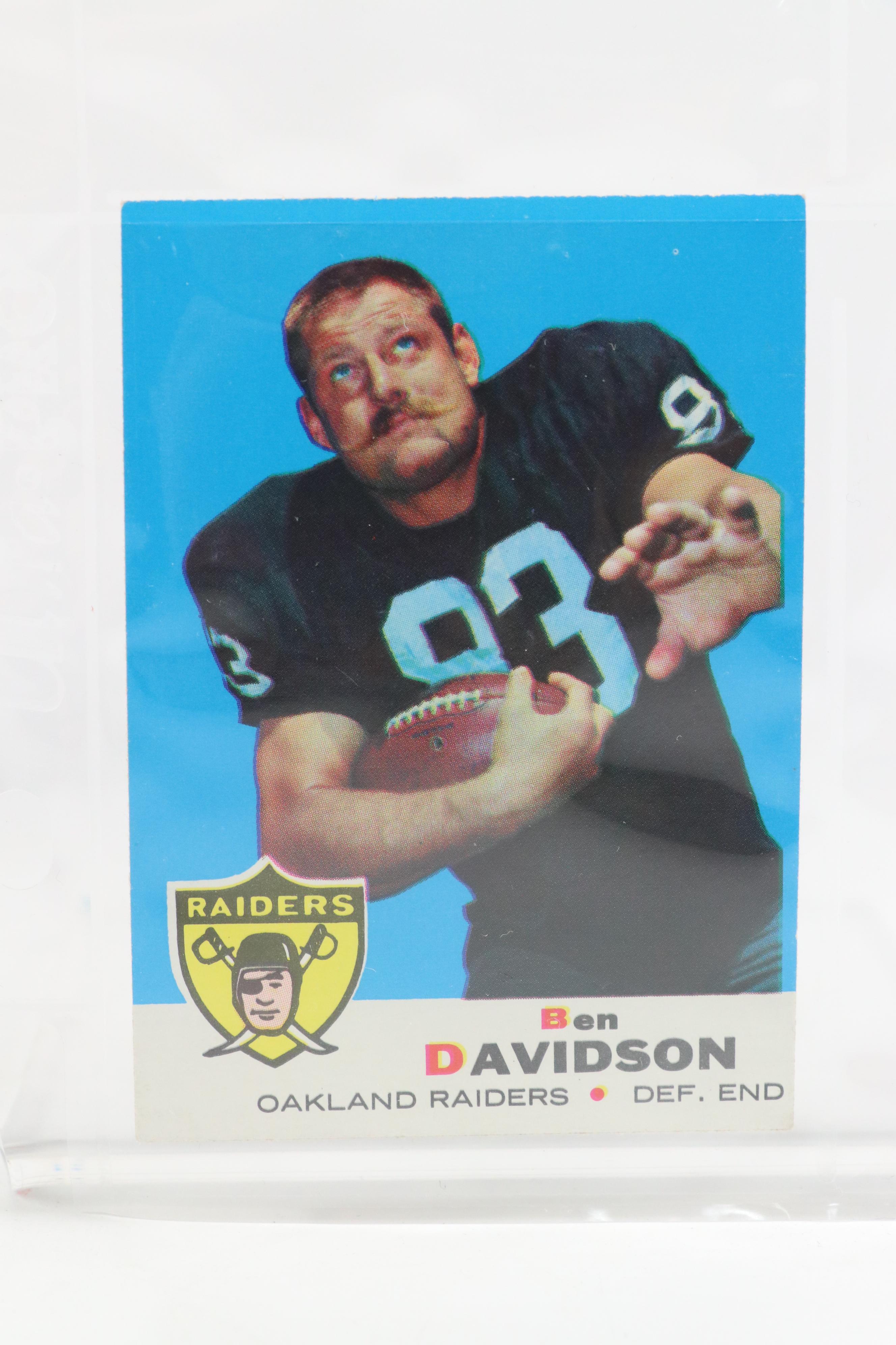 Ben Davidson Signed Oakland Raiders Photos with Football Card
