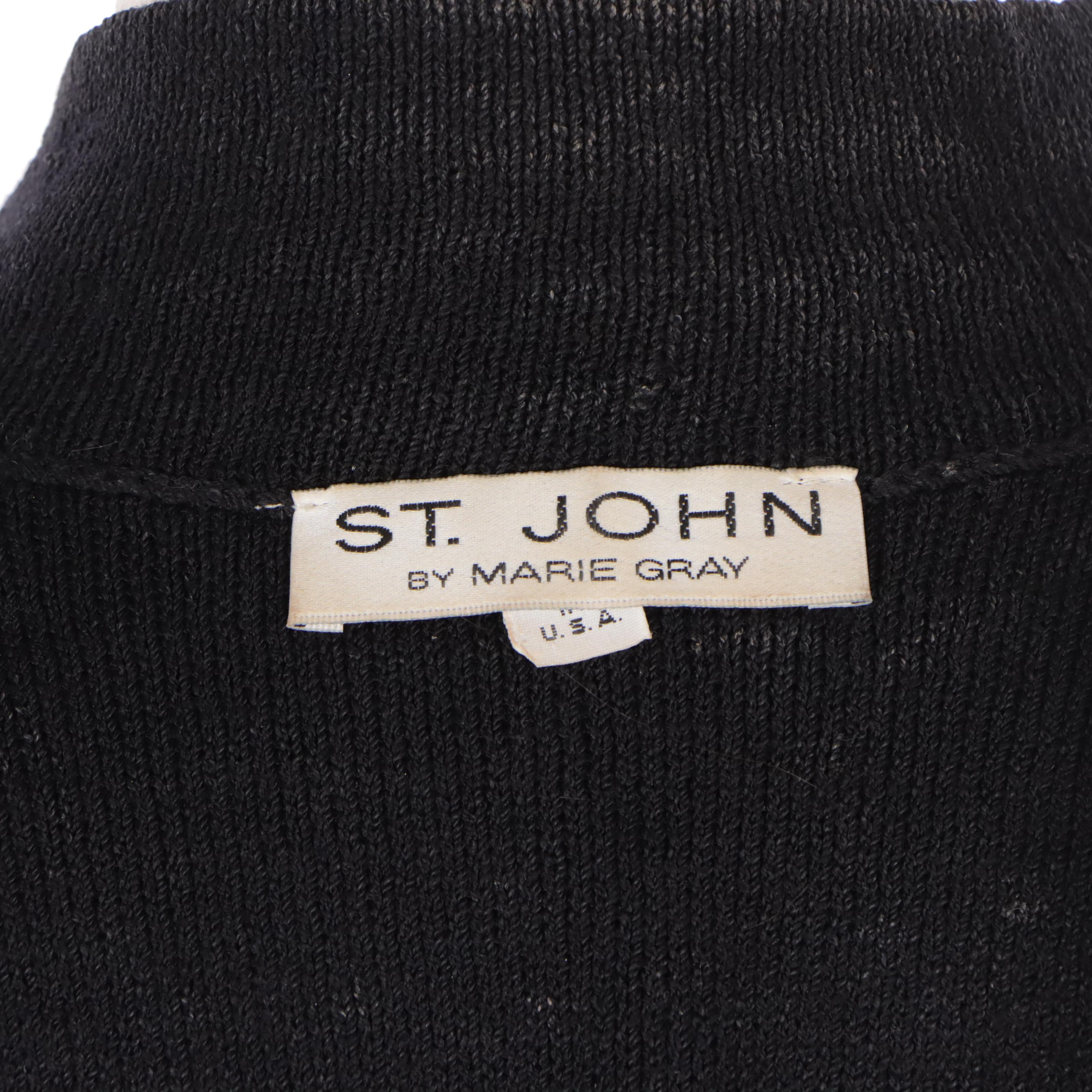 St. John Sport Front Ruched Jacket and St. John Embellished Knit Jacket in Black